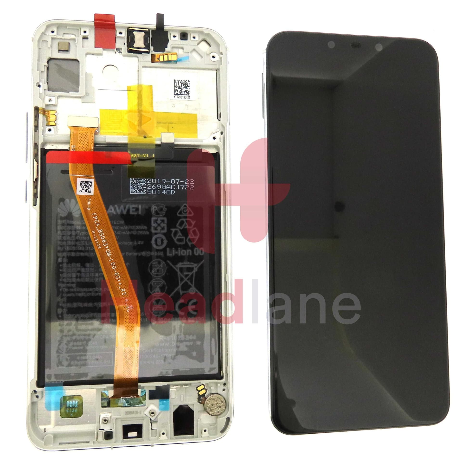 Huawei P Smart+ / P Smart Plus Nova 3i LCD Display / Screen + Touch + Battery Assembly - White - 02352BUK - Huawei Replacement Part
