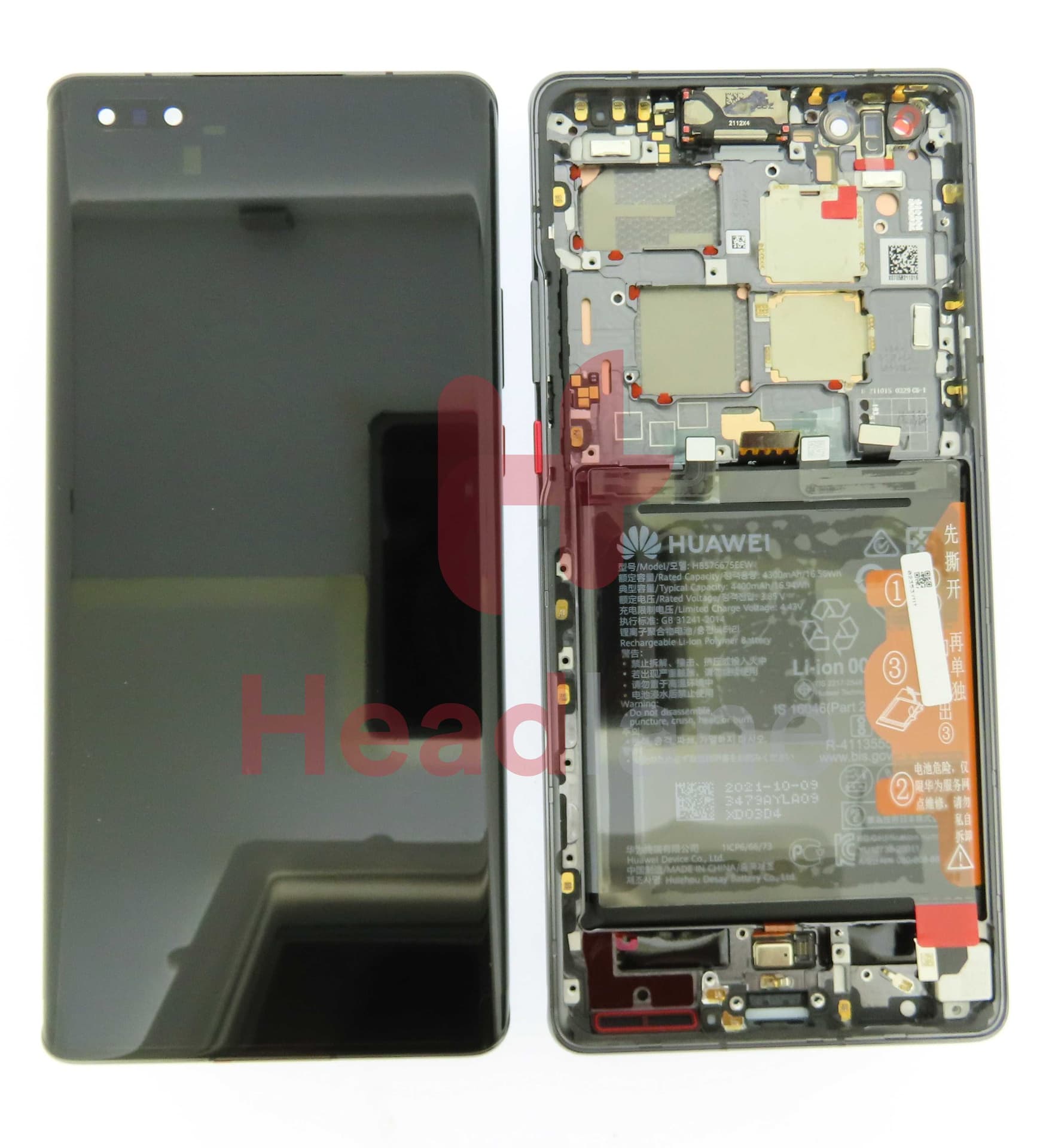 Huawei Mate 40 Pro LCD Display / Screen + Touch + Battery - Black - 02353YMT - Huawei Replacement Part