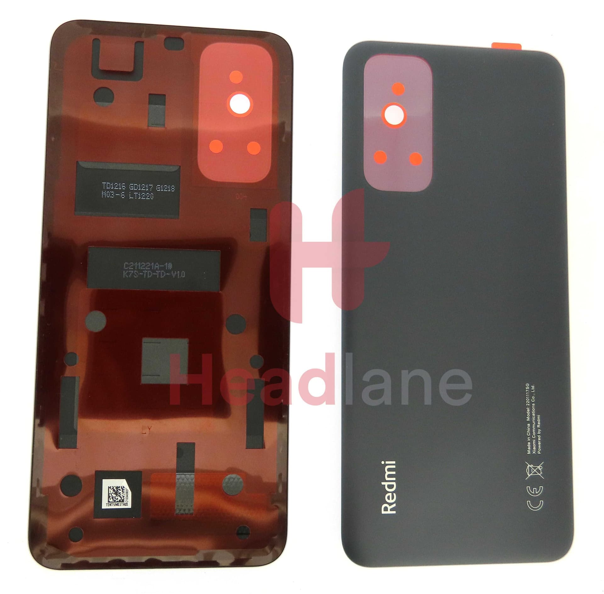 Xiaomi Redmi Note 11S Back / Battery Cover - Black / Grey - 55050001TX9T - Xiaomi Replacement Part