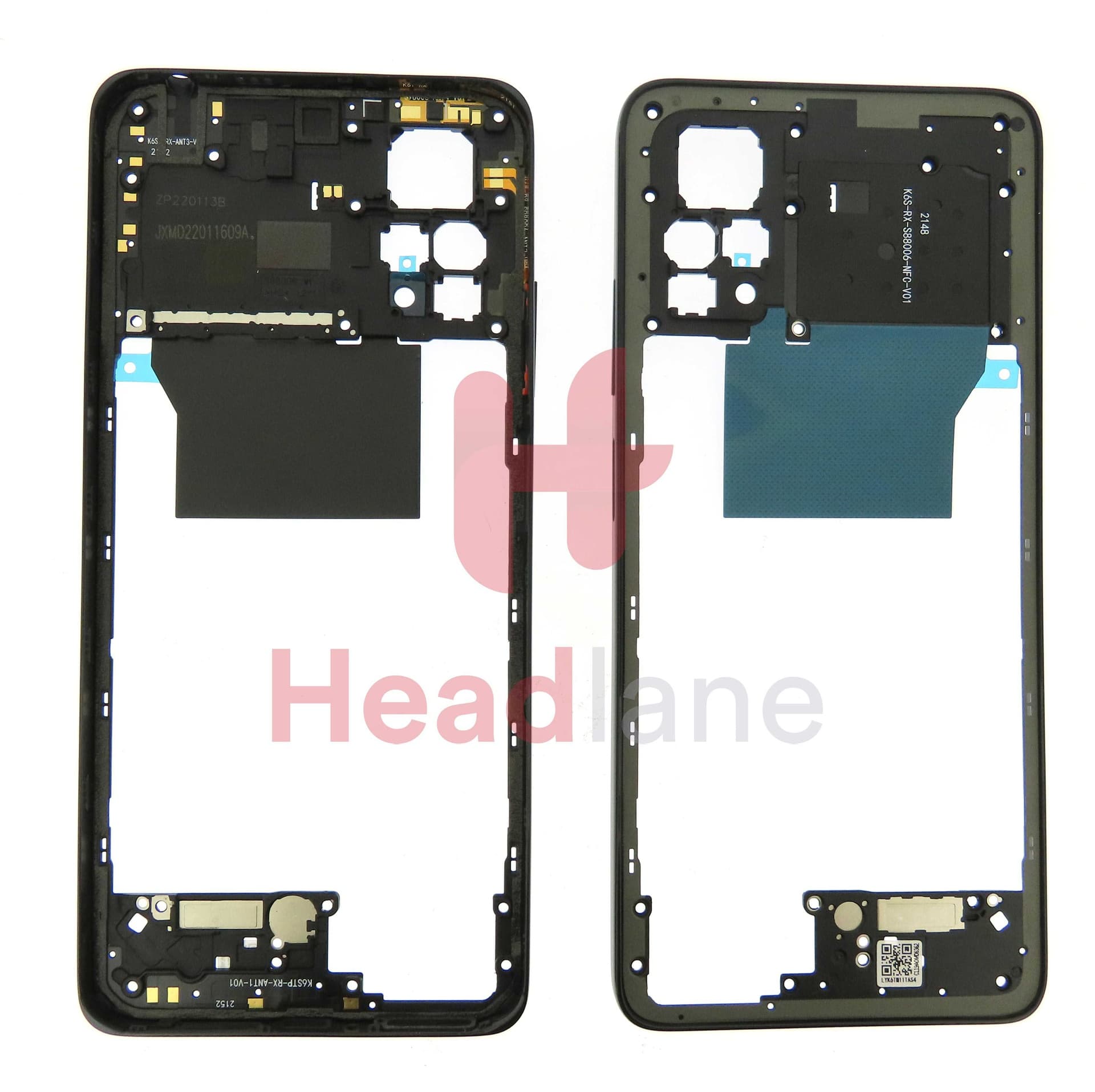 Xiaomi Redmi Note 11 Pro Middle Cover / Chassis - Black - 55020000NJ7D - Xiaomi Replacement Part