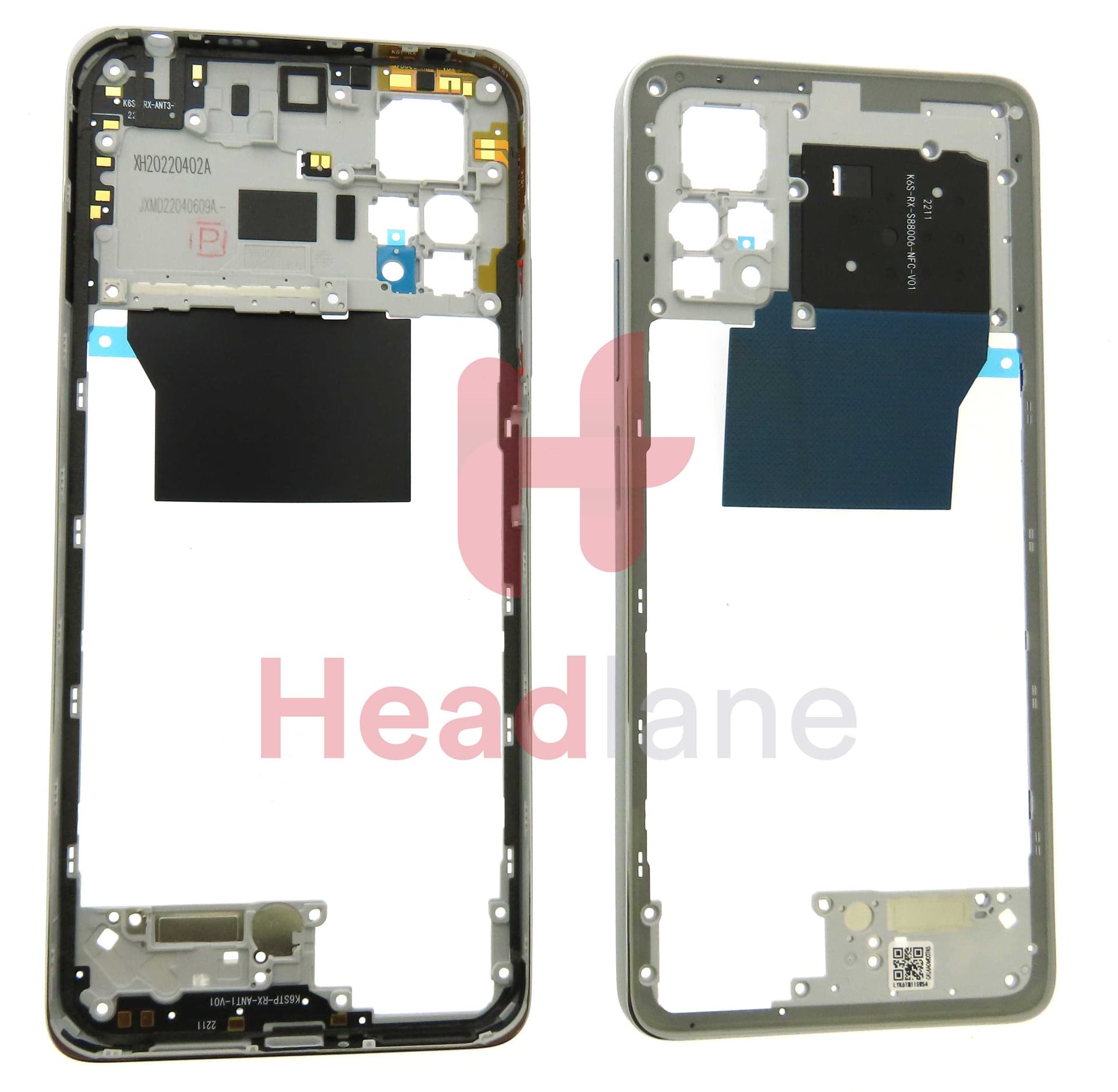 Xiaomi Redmi Note 11 Pro Middle Cover / Chassis - Silver - 55020000NM7D - Xiaomi Replacement Part