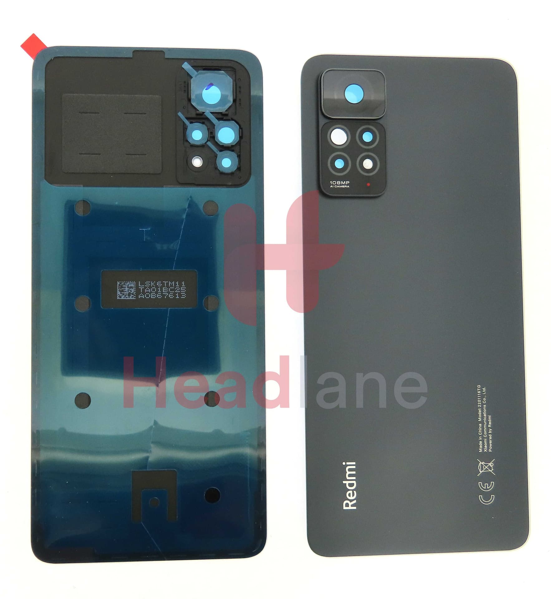 Xiaomi Redmi Note 11 Pro Back / Battery Cover - Black - 5600060K6T00 - Xiaomi Replacement Part