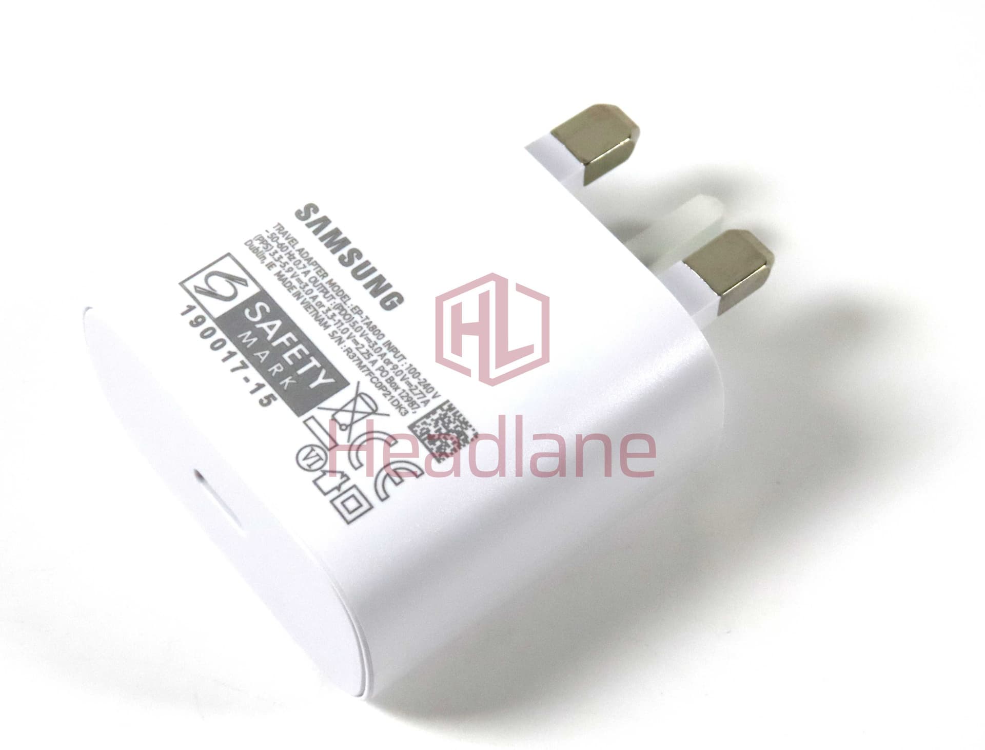 Samsung EP-TA800 USB-C Charger UK 3 Pin - White (Head Only) - GH44-03085A - Samsung Replacement Part