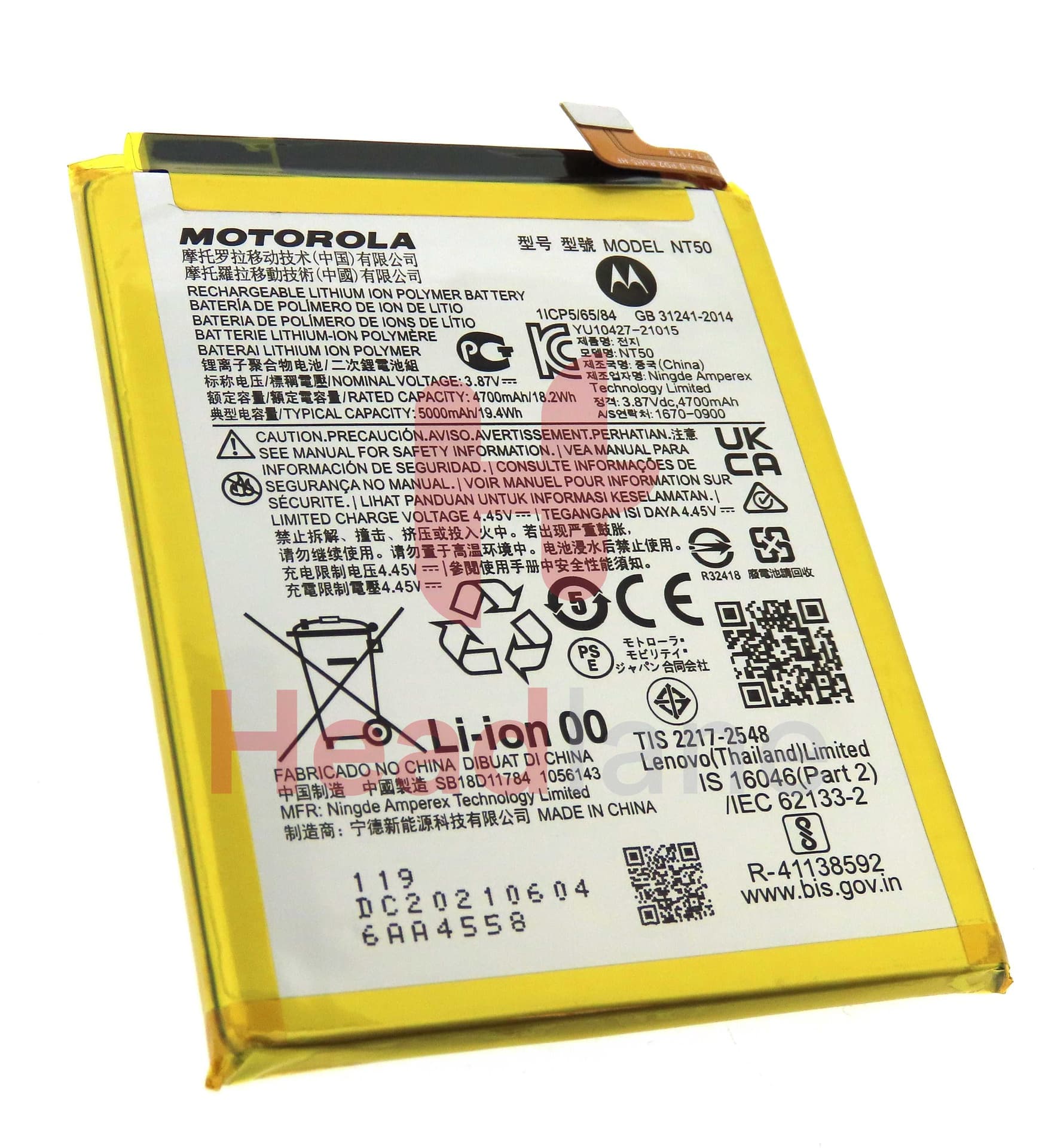 Motorola XT2139 Edge 20 Lite NT50 Battery - SB18D34753 - Lenovo / Motorola Replacement Part