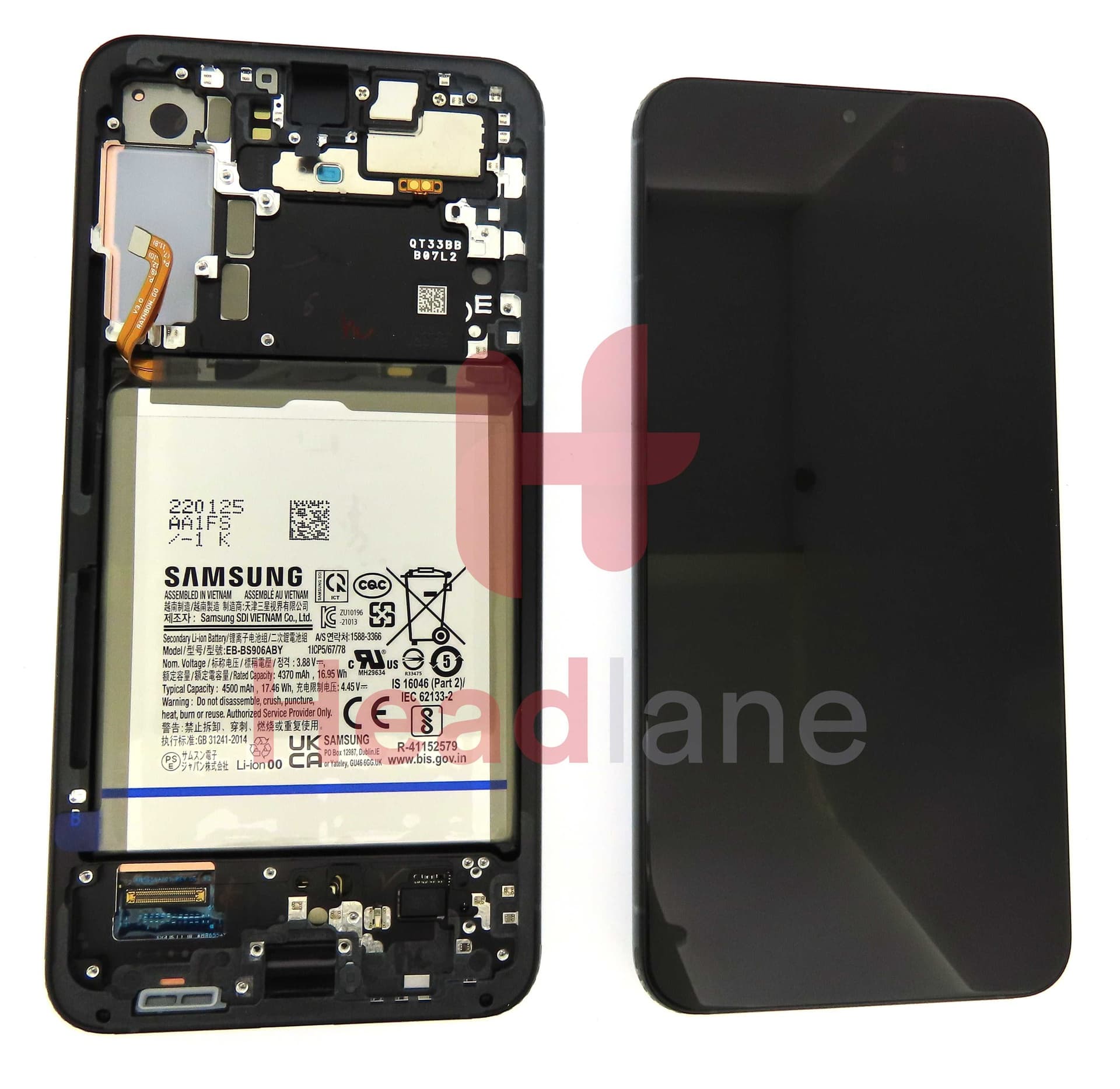 Samsung SM-S906 Galaxy S22+ / Plus LCD Display / Screen + Touch + Battery - Graphite - GH82-27499E - Samsung Replacement Part