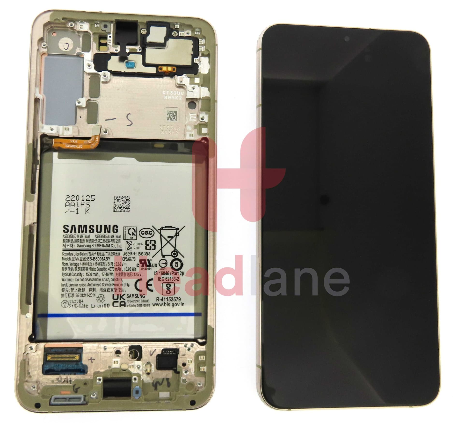 Samsung SM-S906 Galaxy S22+ / Plus LCD Display / Screen + Touch + Battery - Violet - GH82-27499F - Samsung Replacement Part