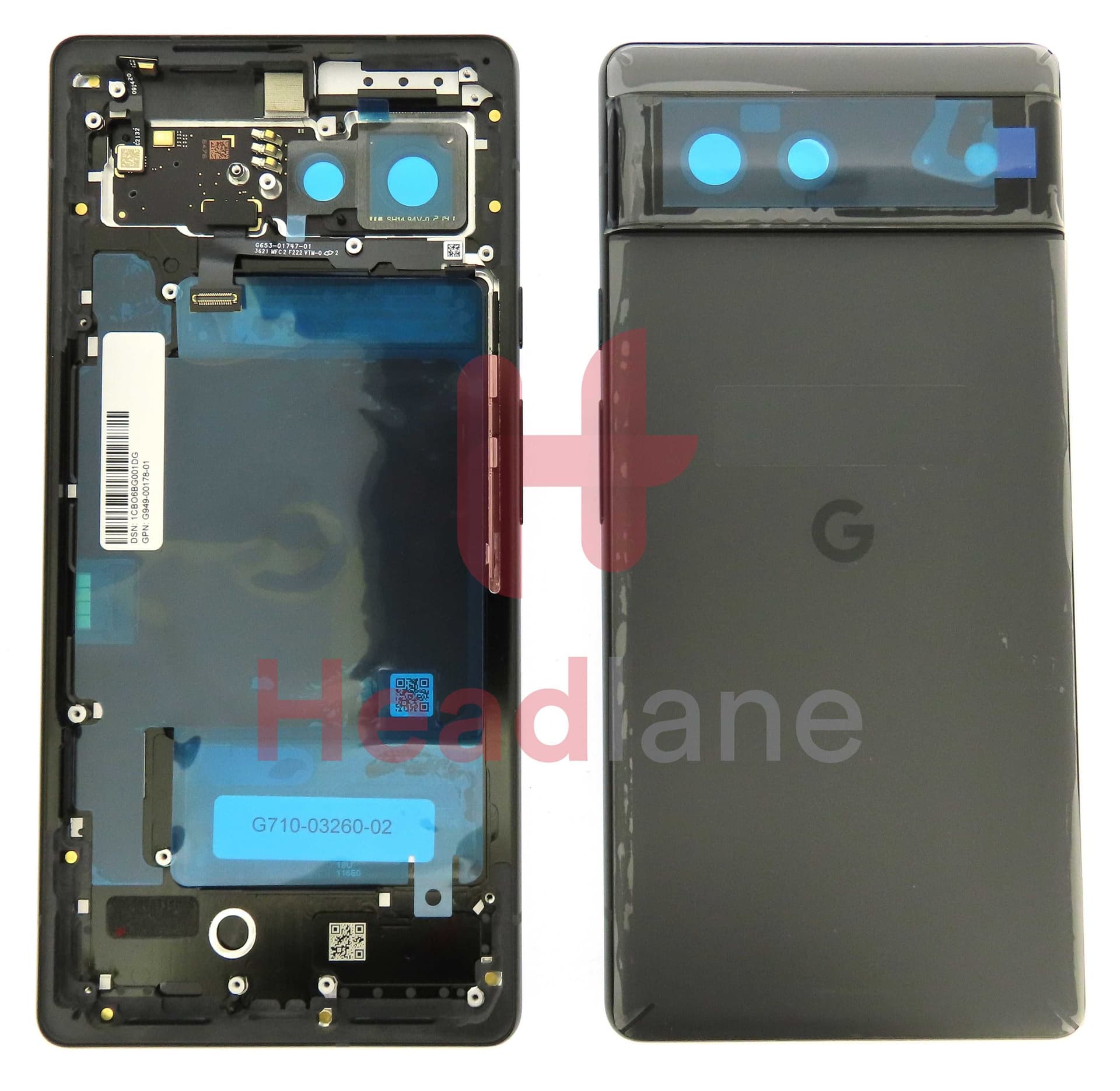 Google Pixel 6 Back / Battery Cover - Stormy Black - G949-00178-01 - Google Replacement Part