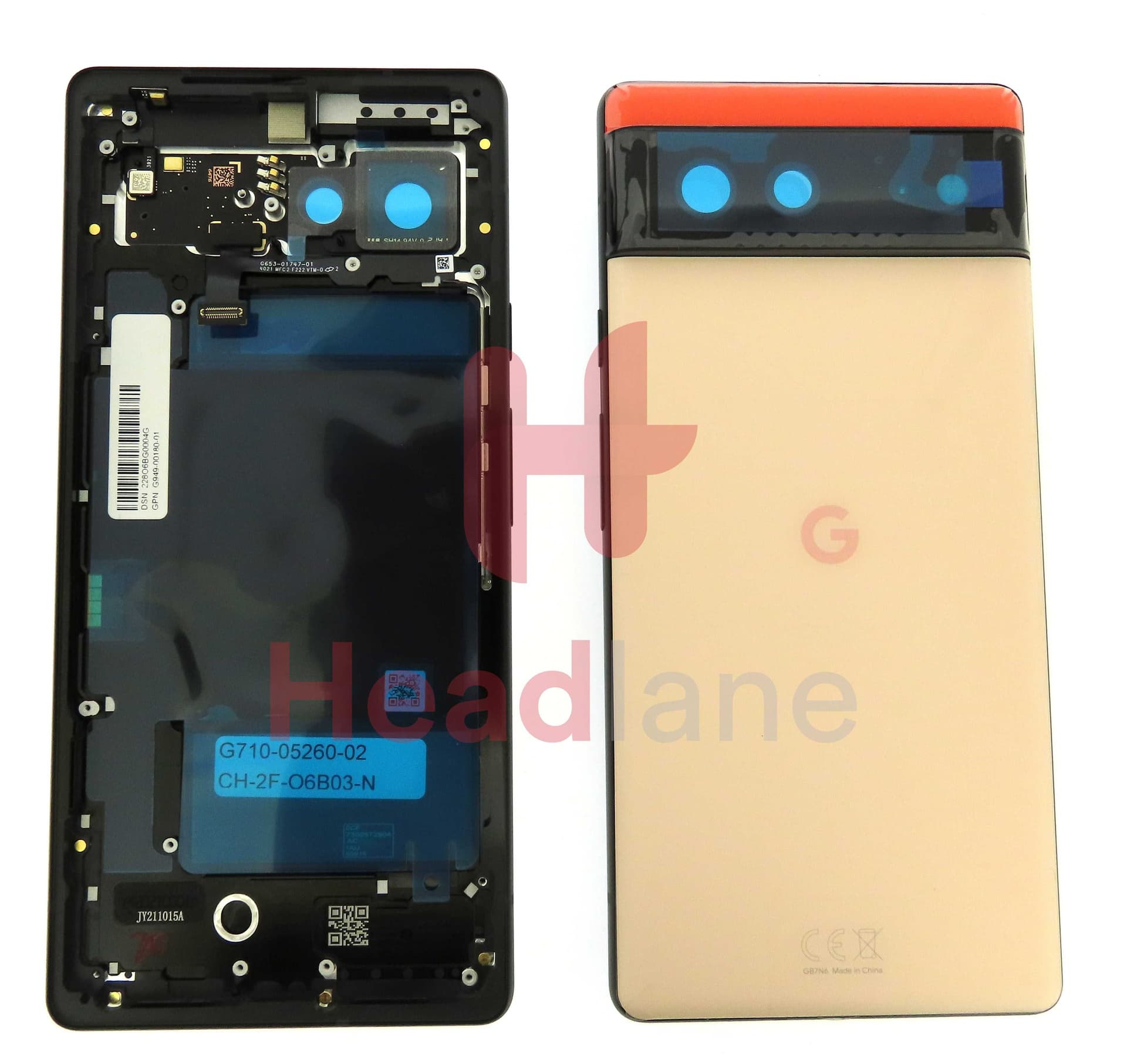 Google Pixel 6 Back / Battery Cover - Kinda Coral - G949-00180-01 - Google Replacement Part