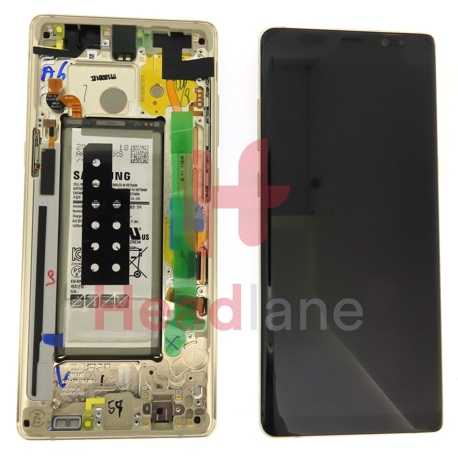 Samsung SM-N950 Galaxy Note 8 LCD Display / Screen + Touch + Battery - Gold - GH82-17223D