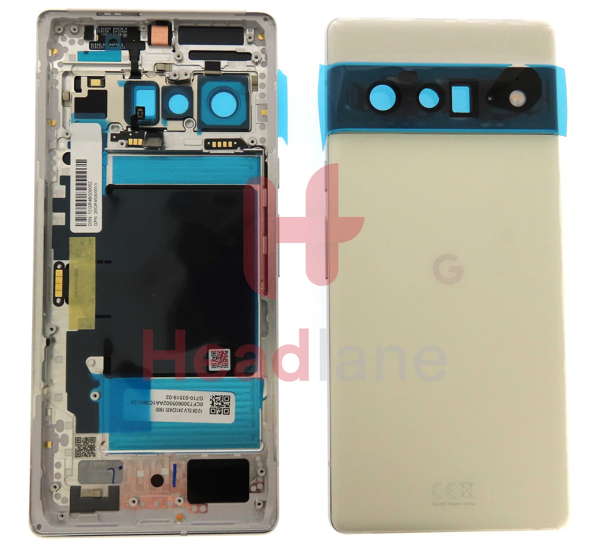 Google Pixel 6 Pro Back / Battery Cover - Cloudy White - G949-00225-01 - Google Replacement Part