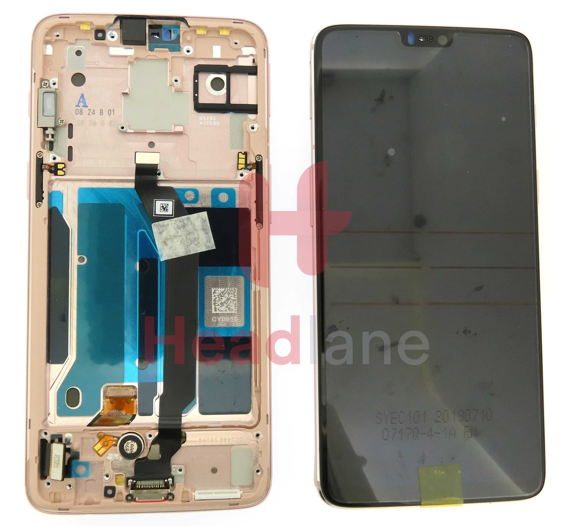 OnePlus 6 LCD Display / Screen  + Touch - Rose Gold - 4901435 - OnePlus Replacement Part