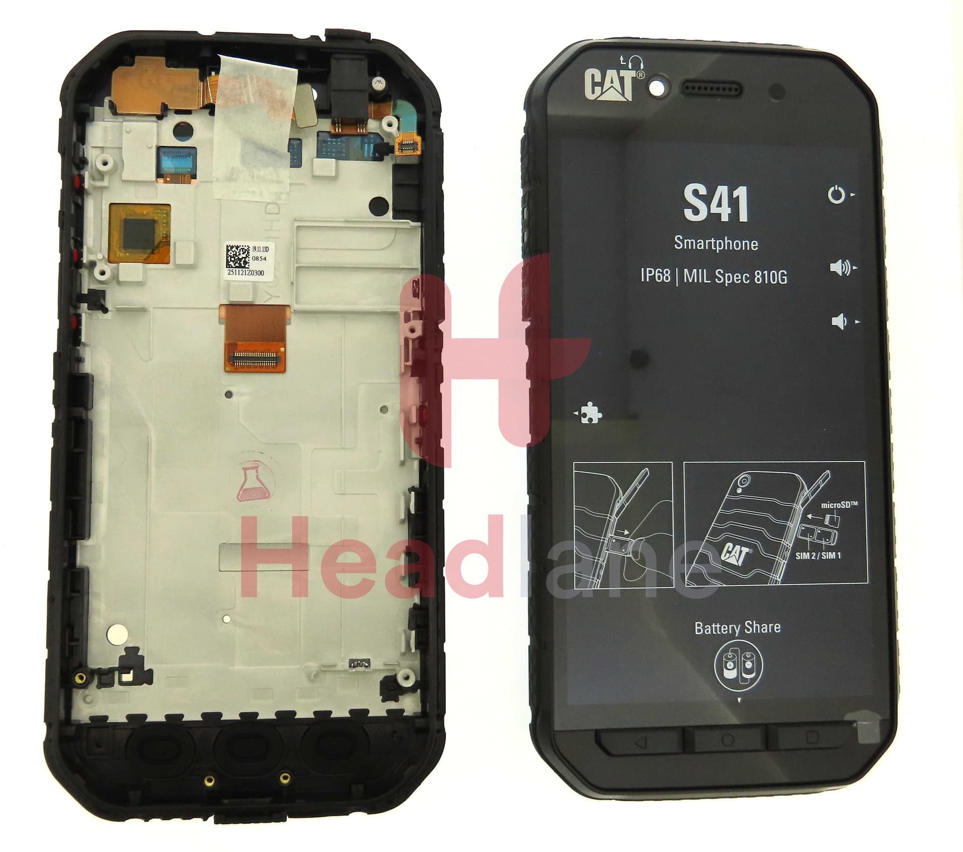 Caterpillar CAT S41 LCD Display / Screen + Touch + Frame - LCD-CAT-S41 - Caterpillar / CAT Replacement Part