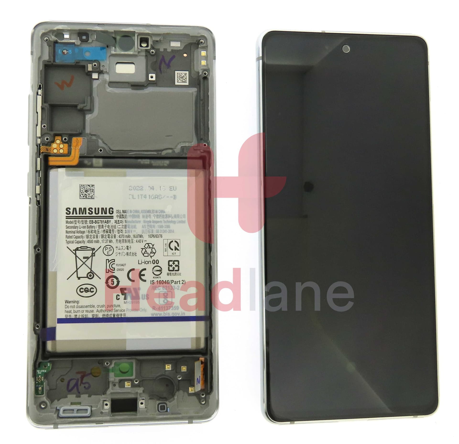 Samsung SM-G781 Galaxy S20 FE 5G LCD Display / Screen + Touch + Battery - Cloud White - GH82-29060B - Samsung Replacement Part