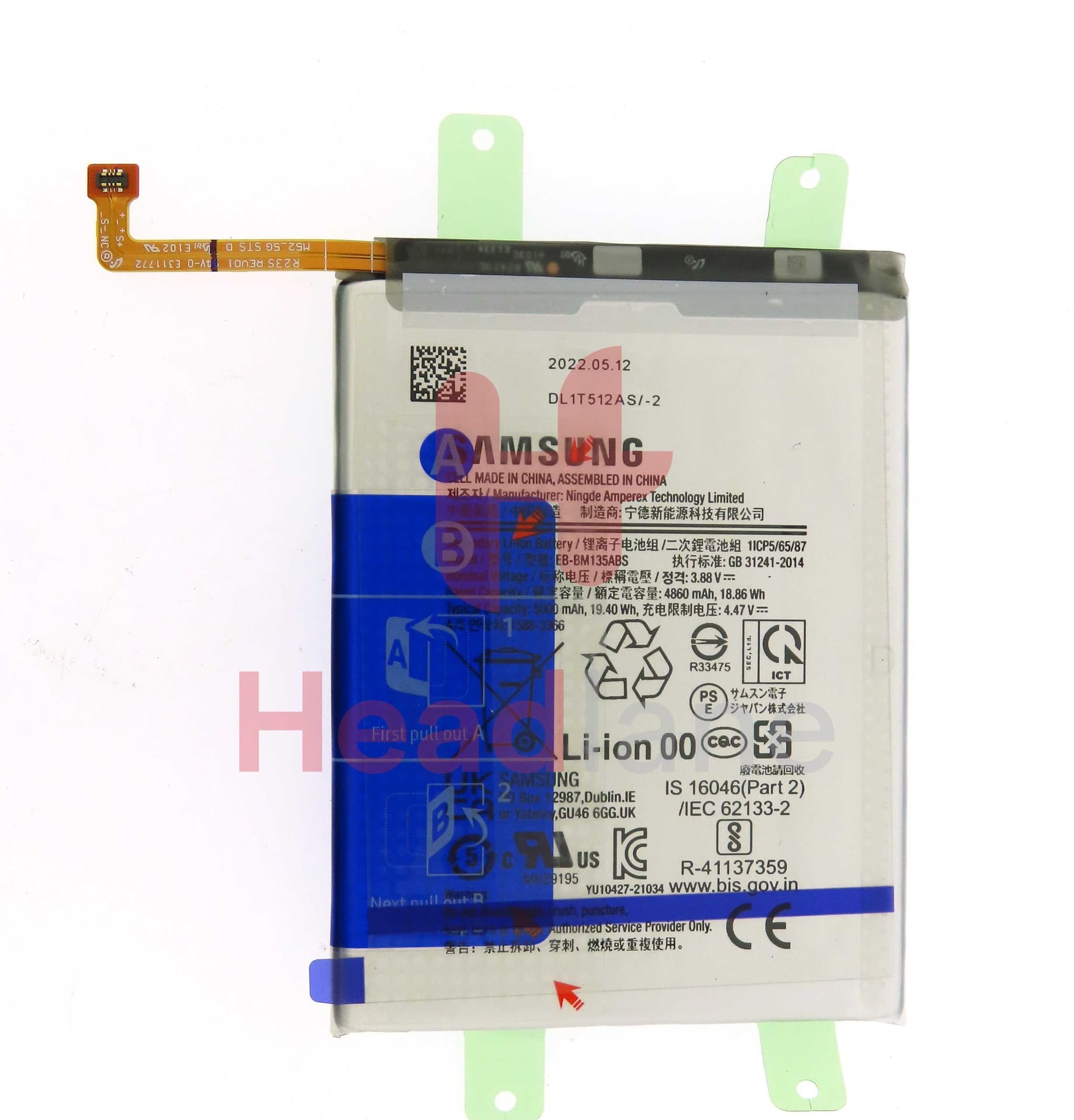 Samsung SM-M135 A136 Galaxy M13 A13 5G EB-BM135ABS Battery - GH82-29136A - Samsung Replacement Part