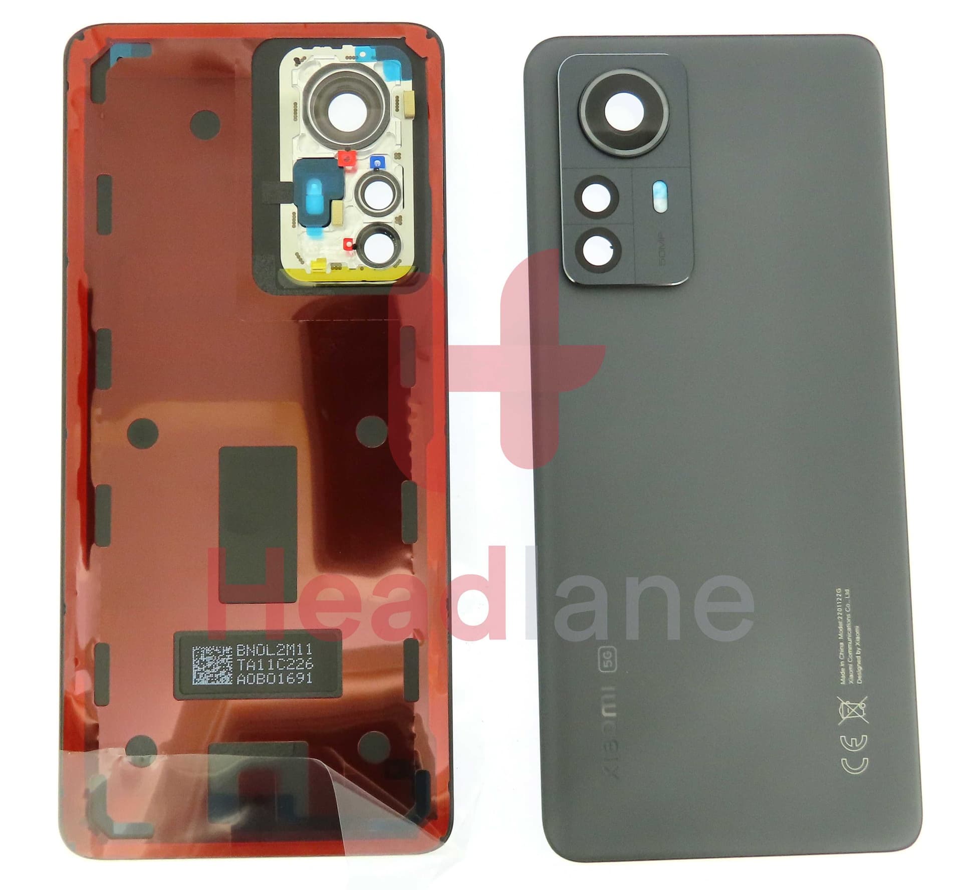 Xiaomi 12 Pro Back / Battery Cover - Black - 56000J00L200 - Xiaomi Replacement Part