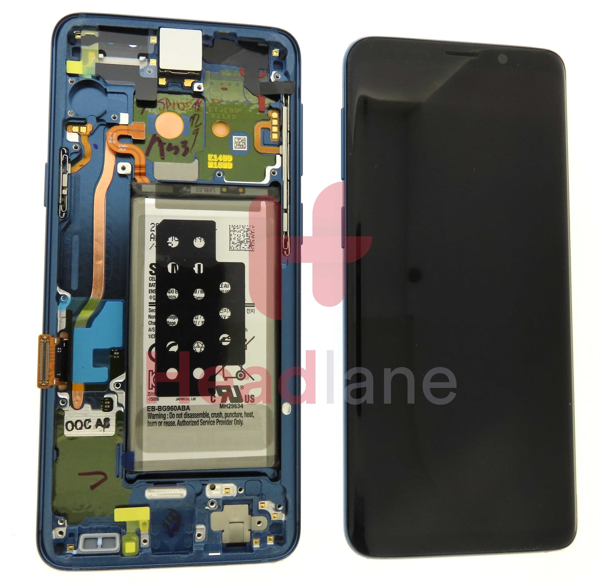 Samsung SM-G960F Galaxy S9 LCD Display / Screen + Touch + Battery - Blue - GH82-15994D - Samsung Replacement Part