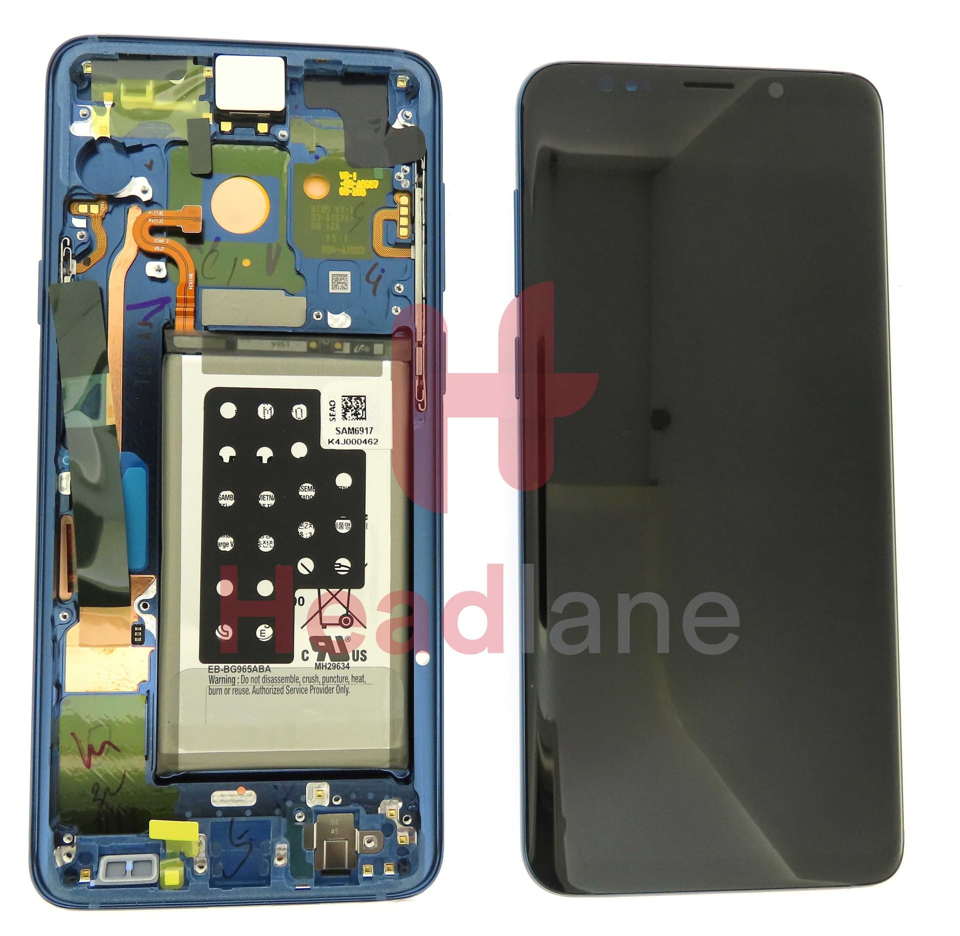 Samsung SM-G965F Galaxy S9+ LCD Display / Screen + Touch + Battery - Blue (Brown Box) - GH82-15977D - Samsung Replacement Part