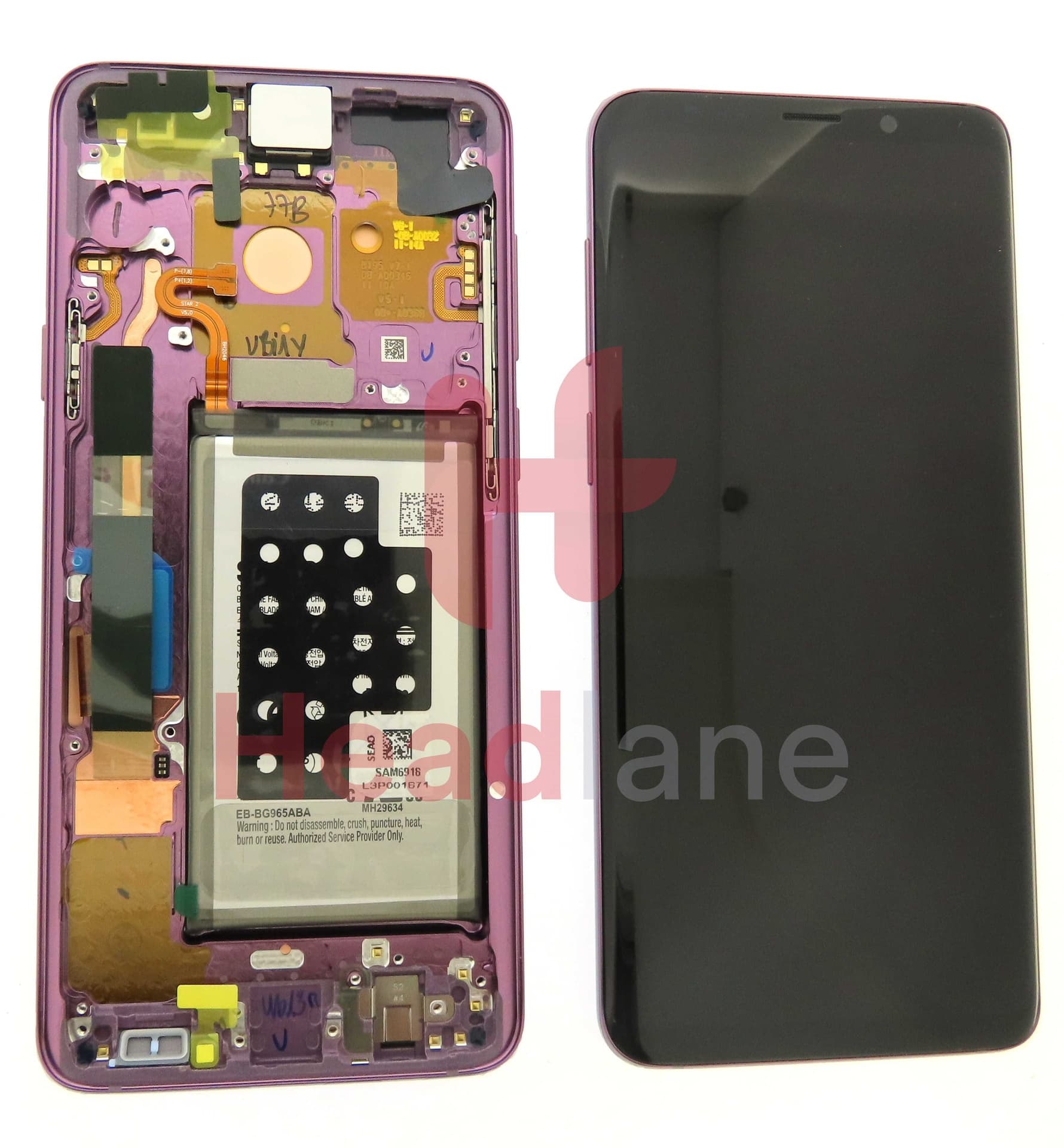 Samsung SM-G965F Galaxy S9+ LCD Display / Screen + Touch + Battery - Purple (Brown Box) - GH82-15977B - Samsung Replacement Part