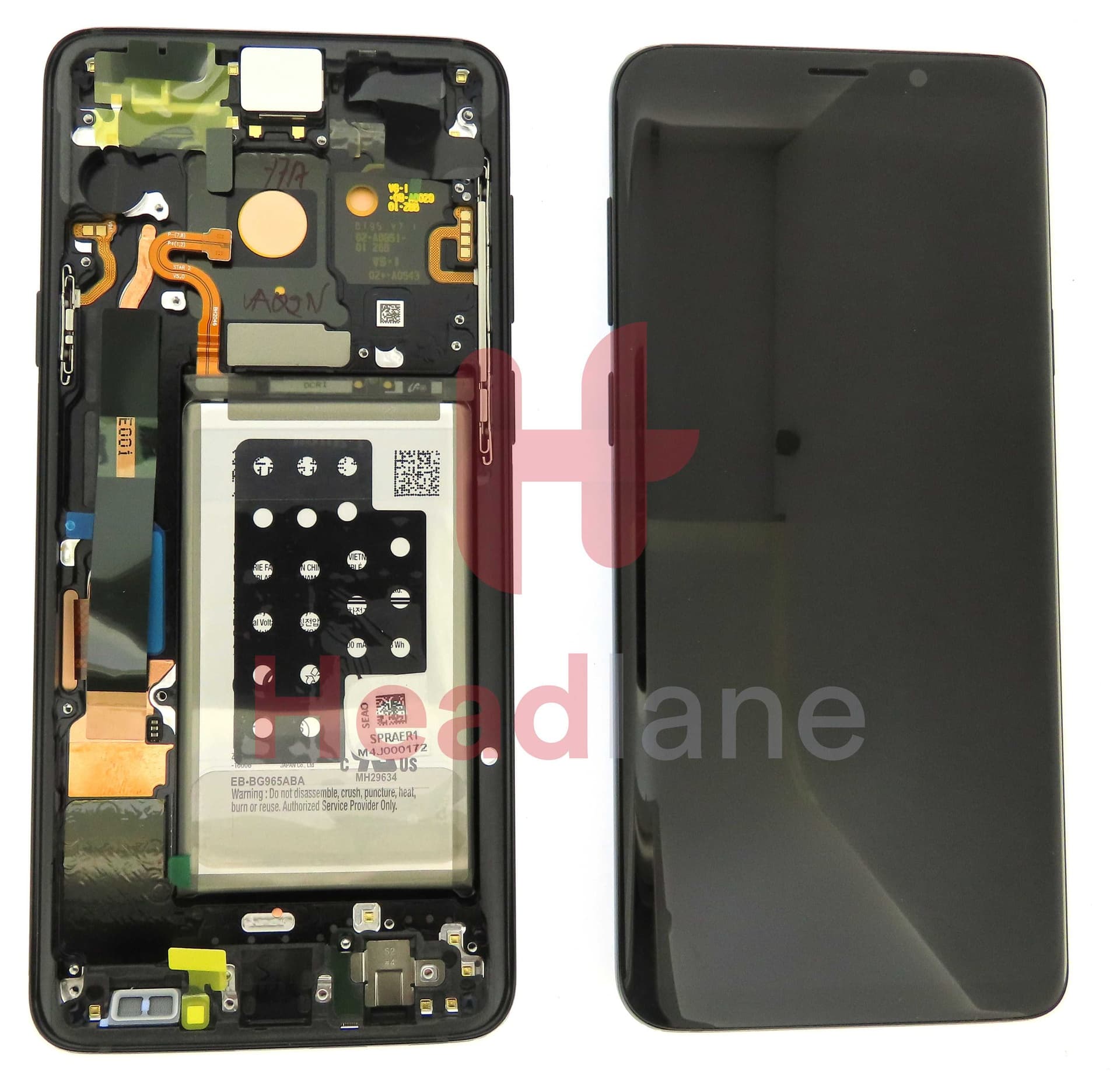 Samsung SM-G965F Galaxy S9+ LCD Display / Screen + Touch + Battery - Black (Brown Box) - GH82-15977A - Samsung Replacement Part