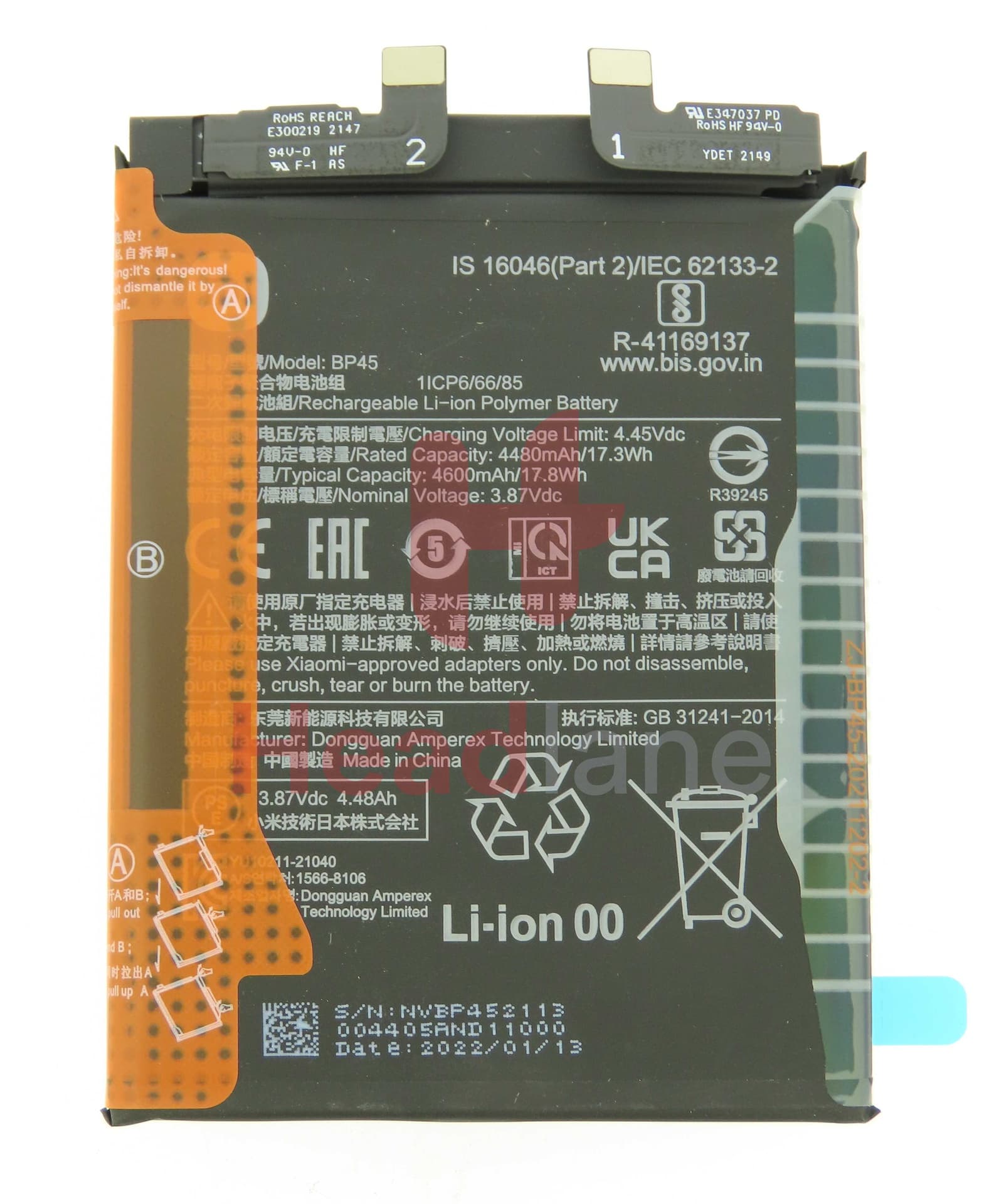 Xiaomi 12 Pro BP45 Battery - 460200009A1G - Xiaomi Replacement Part