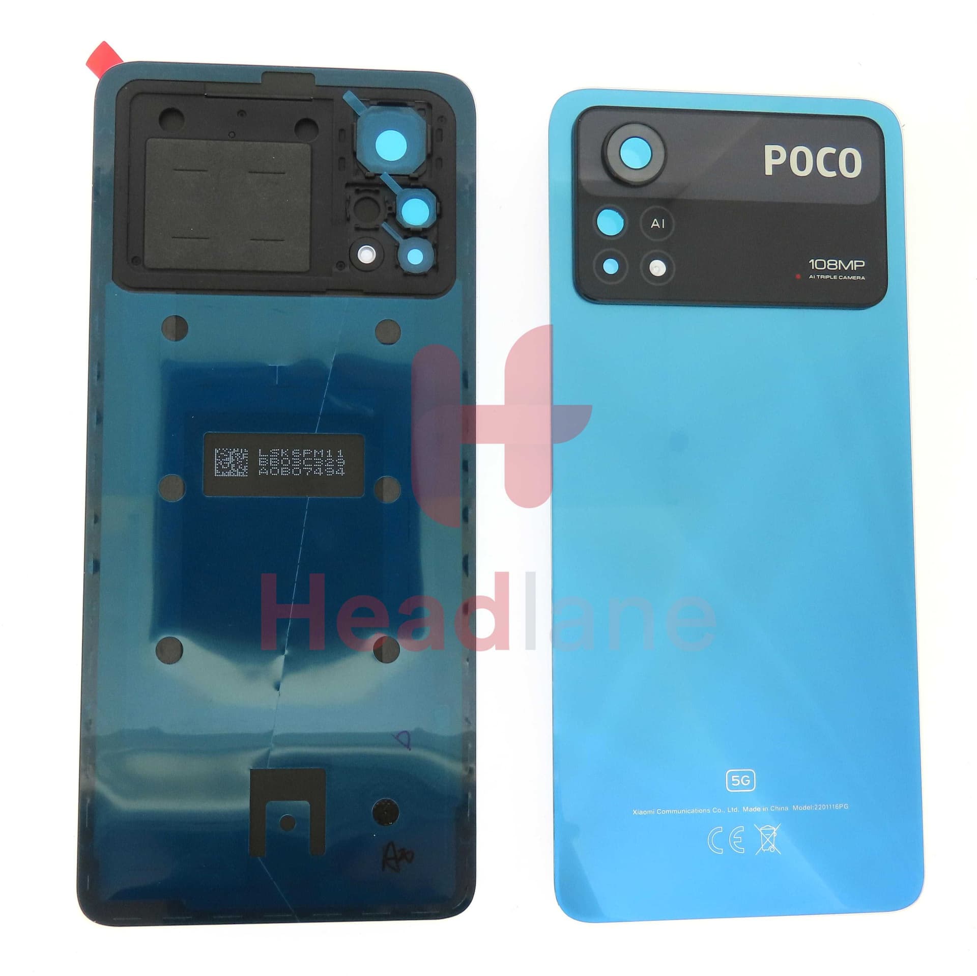 Xiaomi Poco X4 Pro 5G Back / Battery Cover - Blue - 5600040K6P00 - Xiaomi Replacement Part