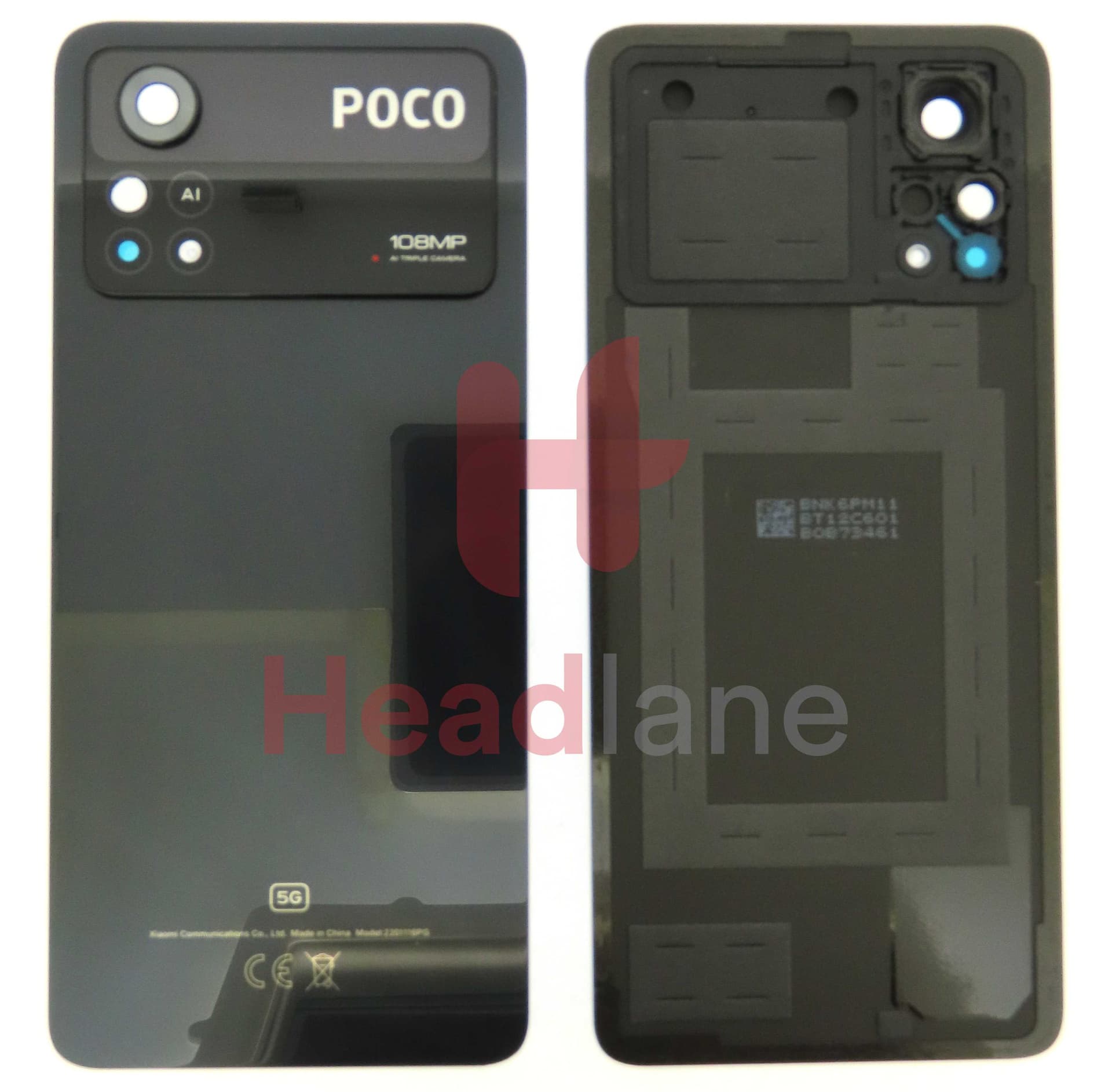 Xiaomi Poco X4 Pro 5G Back / Battery Cover - Black - 5600050K6P00 - Xiaomi Replacement Part