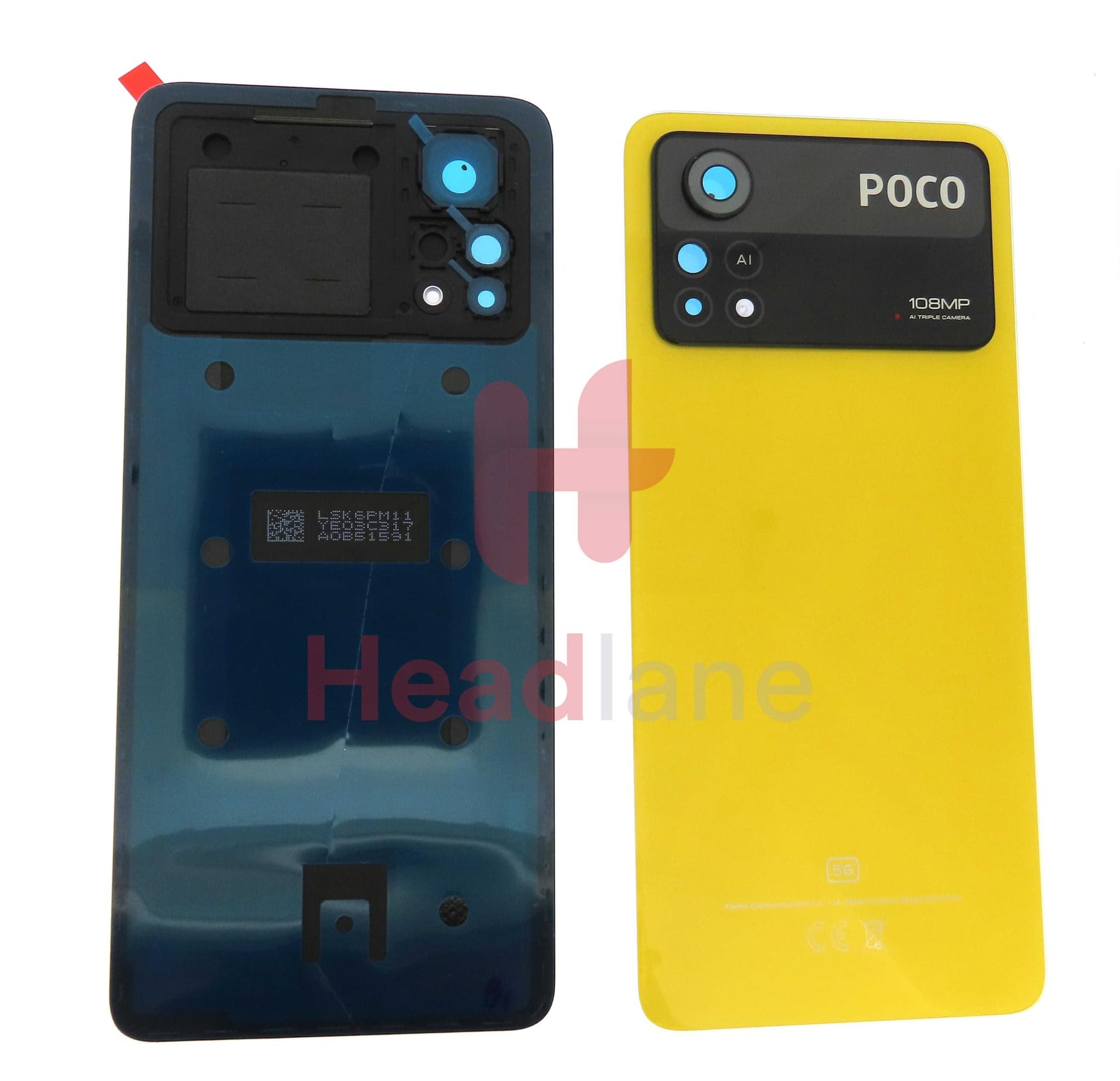 Xiaomi Poco X4 Pro 5G Back / Battery Cover - Yellow - 5600060K6P00 - Xiaomi Replacement Part