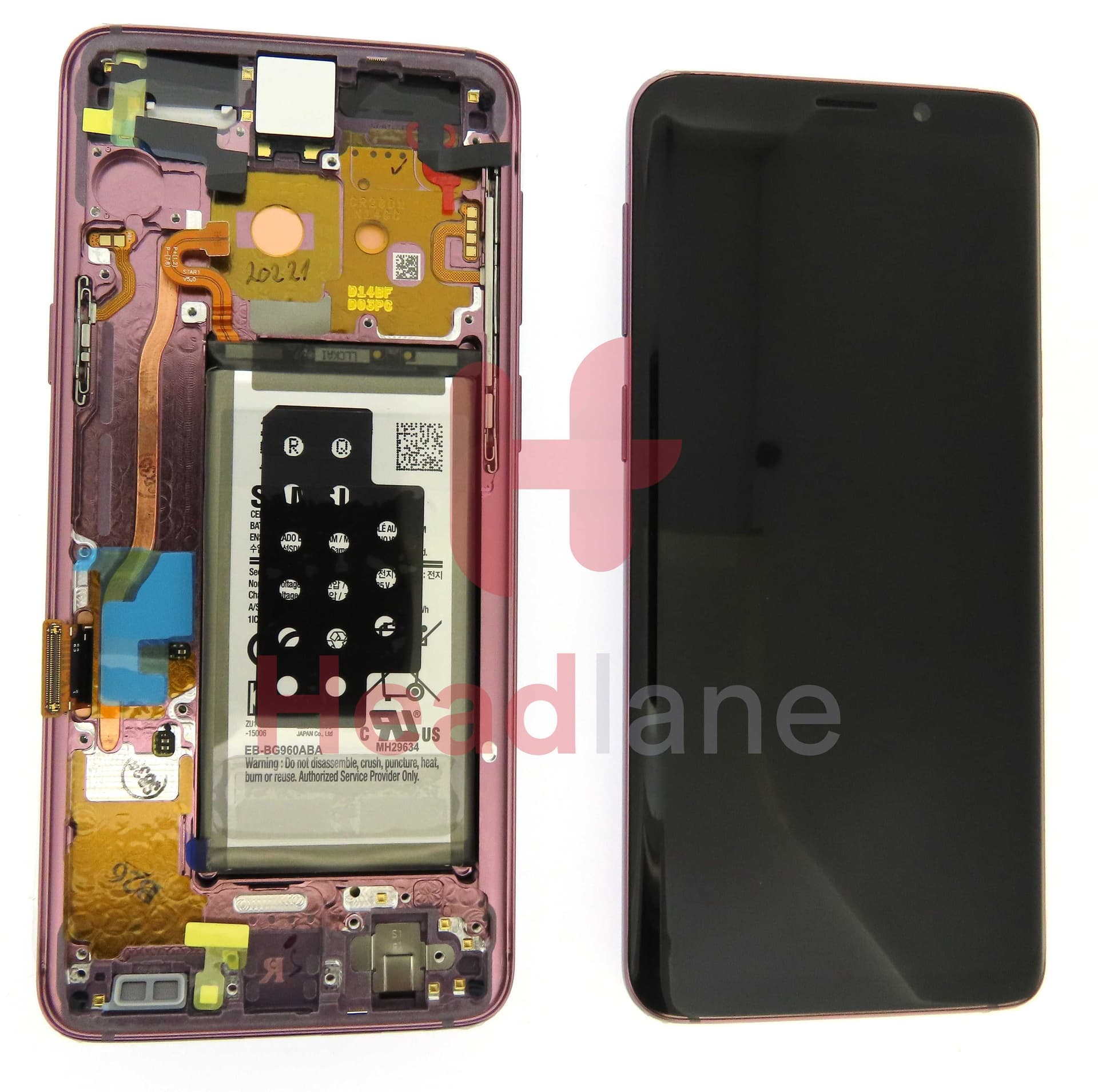 Samsung SM-G960F Galaxy S9 LCD Display / Screen + Touch + Battery - Purple - GH82-15994B - Samsung Replacement Part