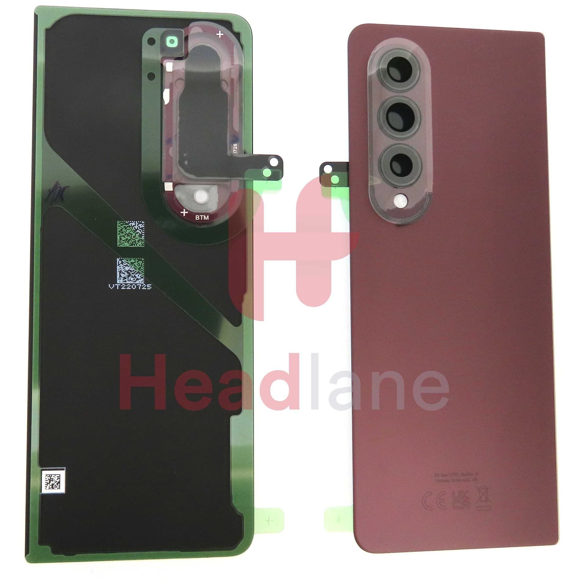 Samsung SM-F936 Galaxy Z Fold4 5G Back / Battery Cover - Burgundy - GH82-29254D - Samsung Replacement Part