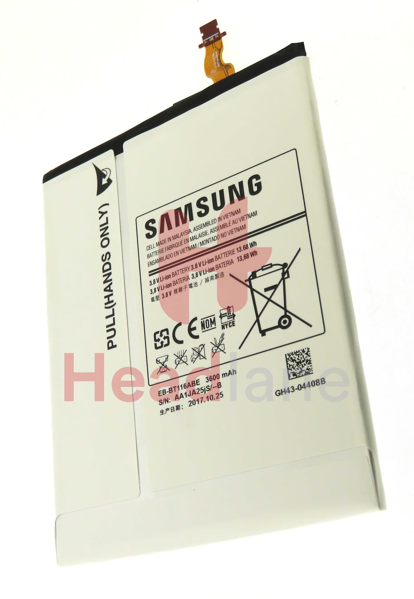 Samsung SM-T111 T113 T116 Galaxy Tab 3 7.0" Lite EB-BT116ABE 3600mAh Battery - GH43-04408B - Samsung Replacement Part