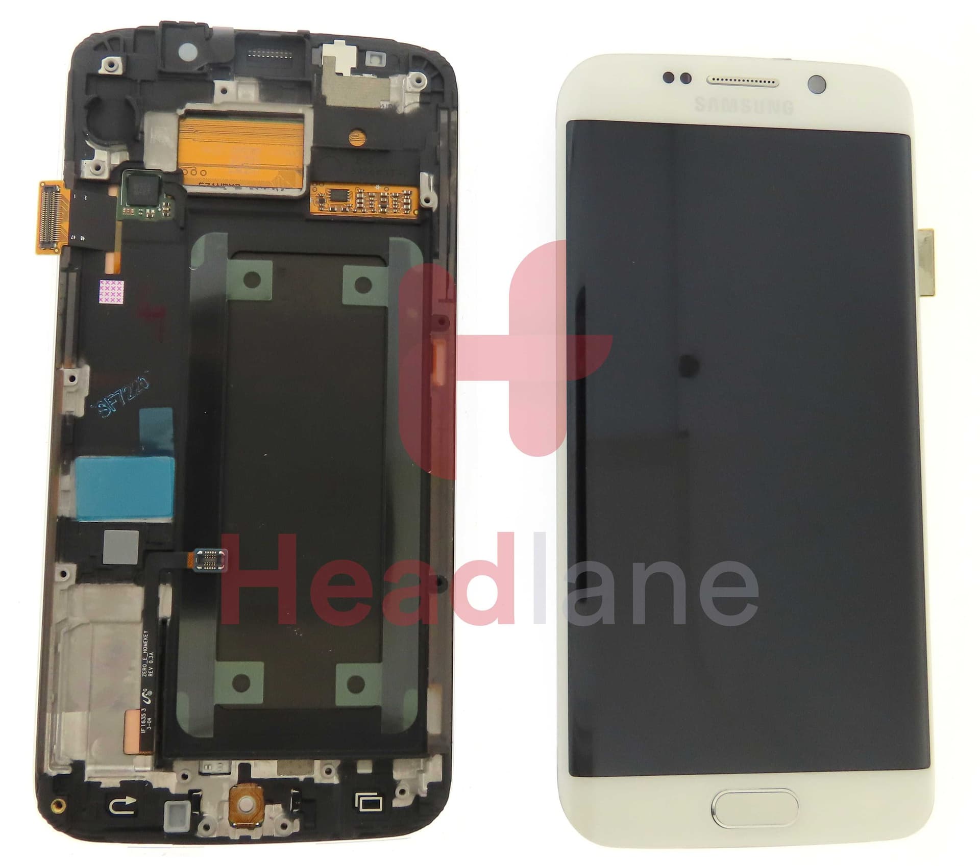 Samsung SM-G925F Galaxy S6 Edge LCD Display / Screen + Touch - White - GH97-17317B - Samsung Replacement Part