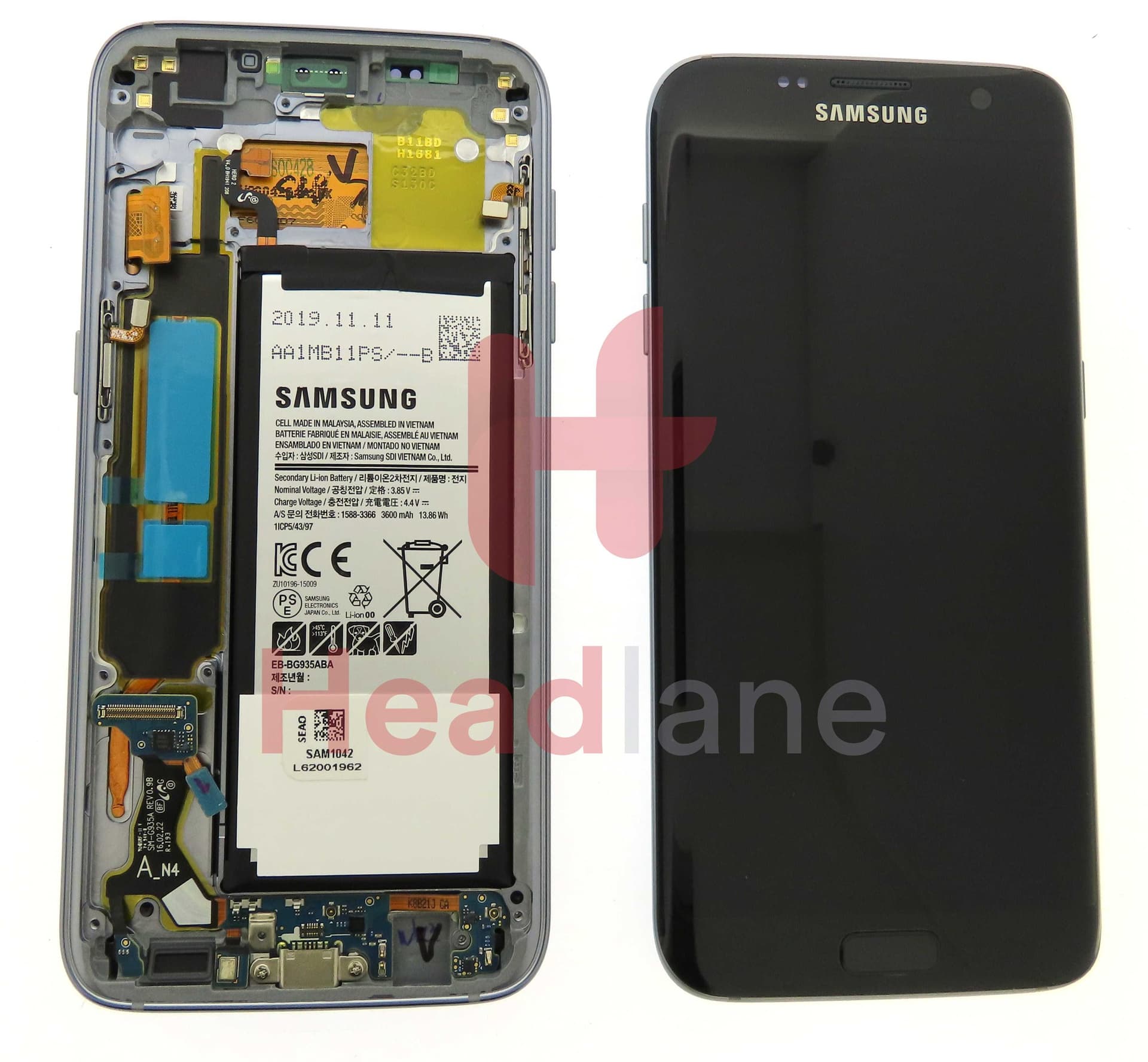 Samsung SM-G935F Galaxy S7 Edge LCD Display / Screen + Touch + Battery - Black
