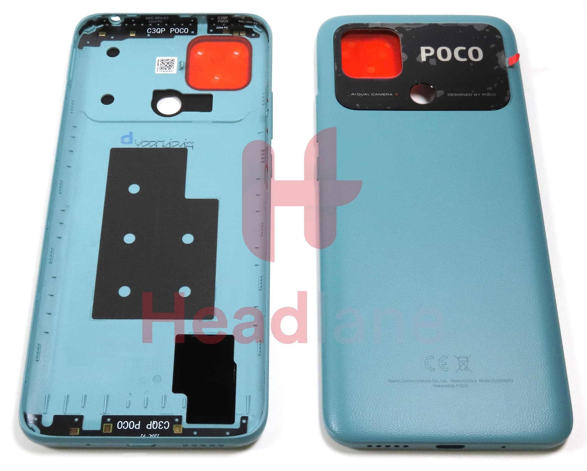 Xiaomi Poco C40 Back / Battery Cover - Green - 55050001WS9T - Xiaomi Replacement Part