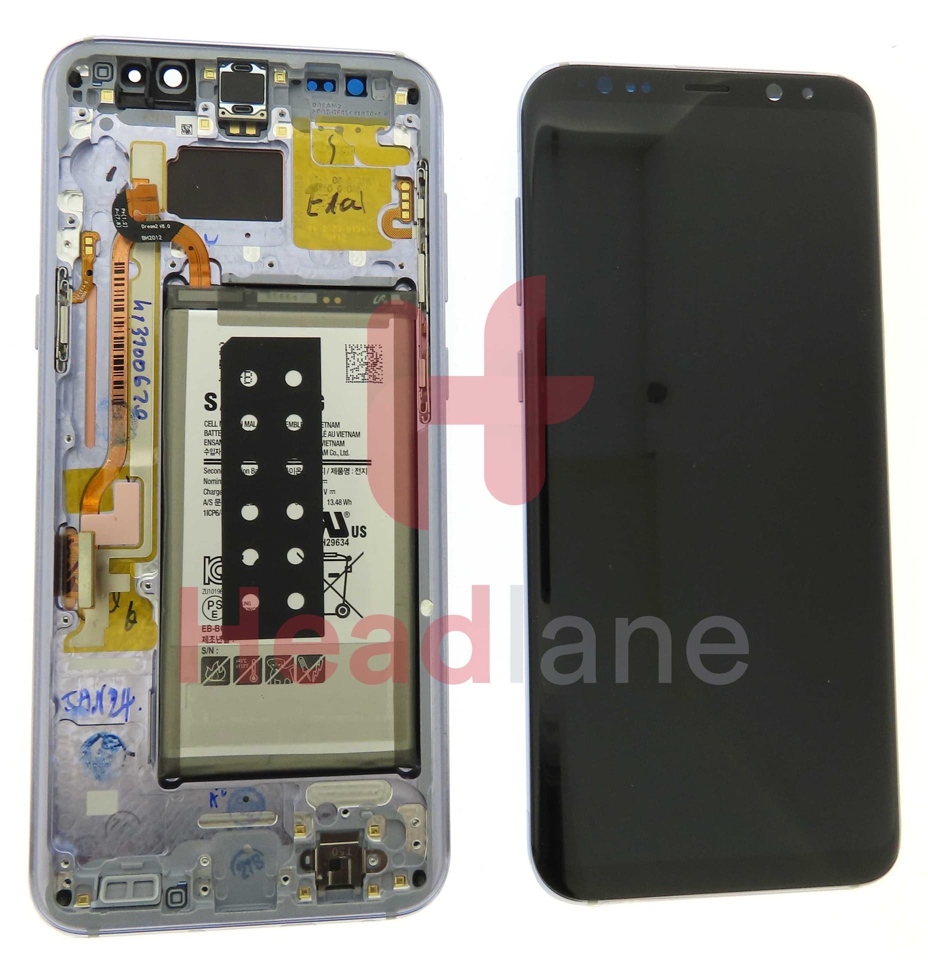 Samsung SM-G955 Galaxy S8+ LCD Display / Screen + Touch + Battery - Orchid Grey - GH82-14005C - Samsung Replacement Part