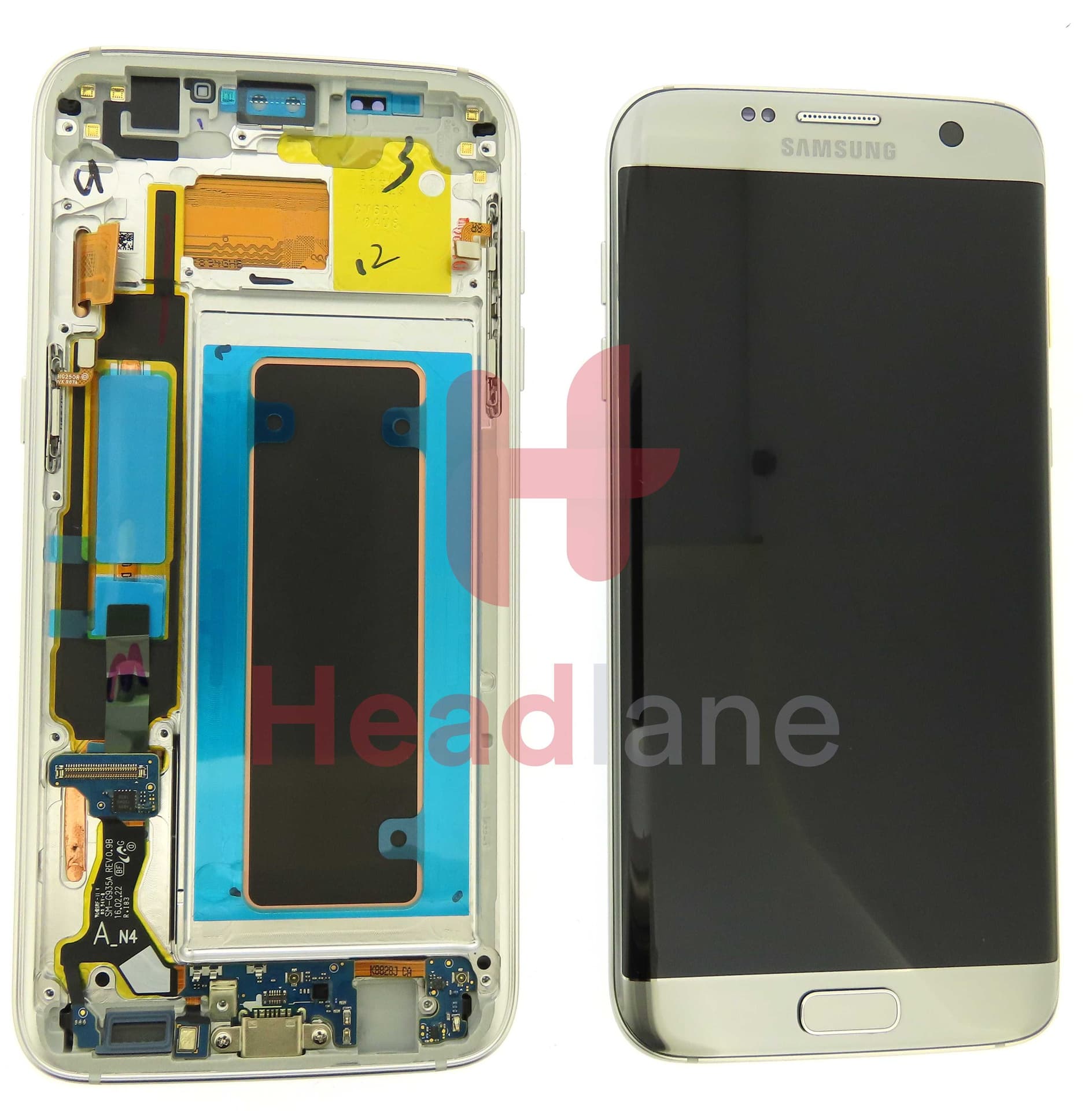 Samsung SM-G935F Galaxy S7 Edge LCD Display / Screen + Touch - Silver - GH97-18533B - Samsung Replacement Part