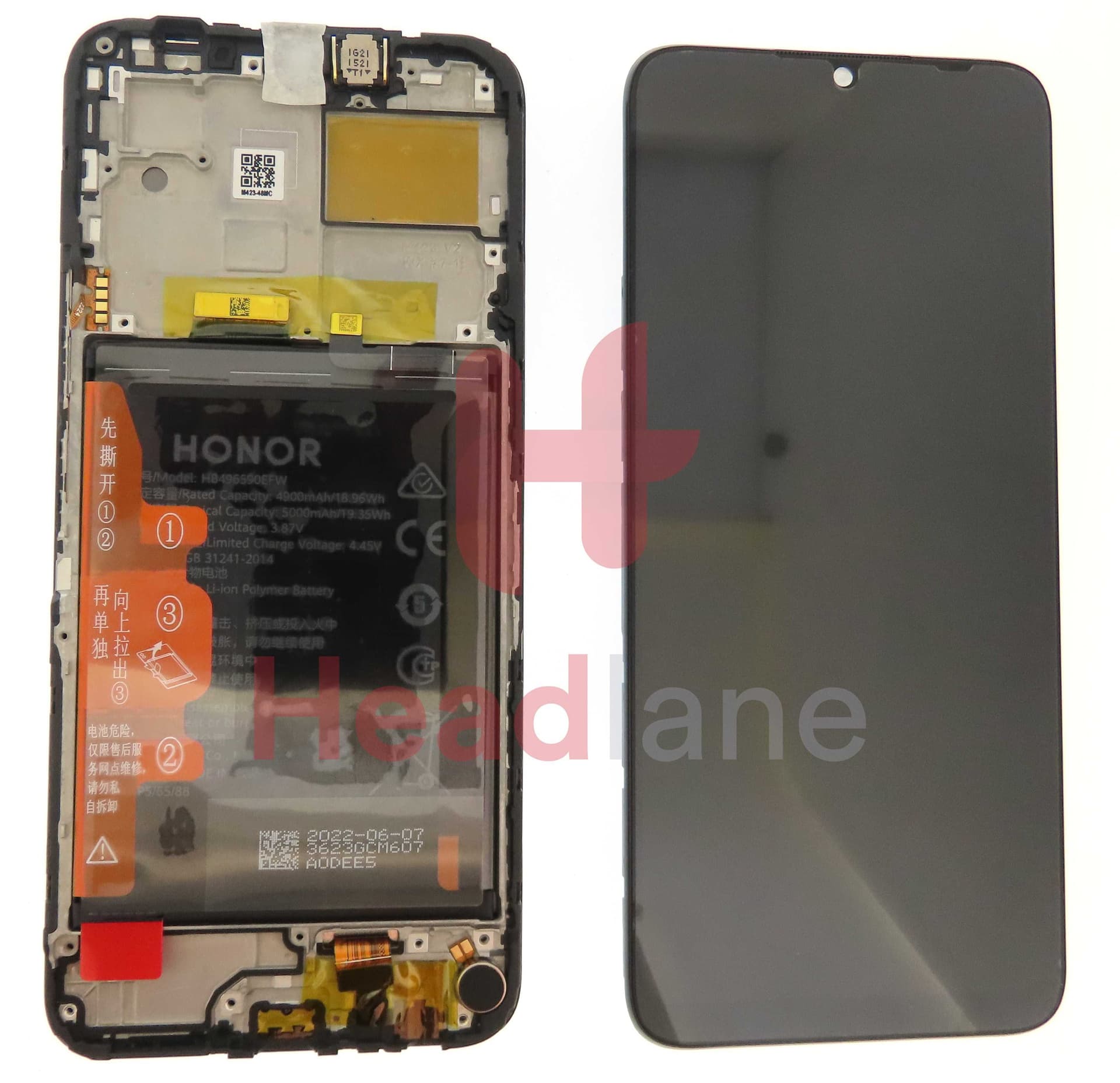 Honor X8 5G LCD Display / Screen + Touch + Battery Assembly - 0235ADAK - Honor Replacement Part