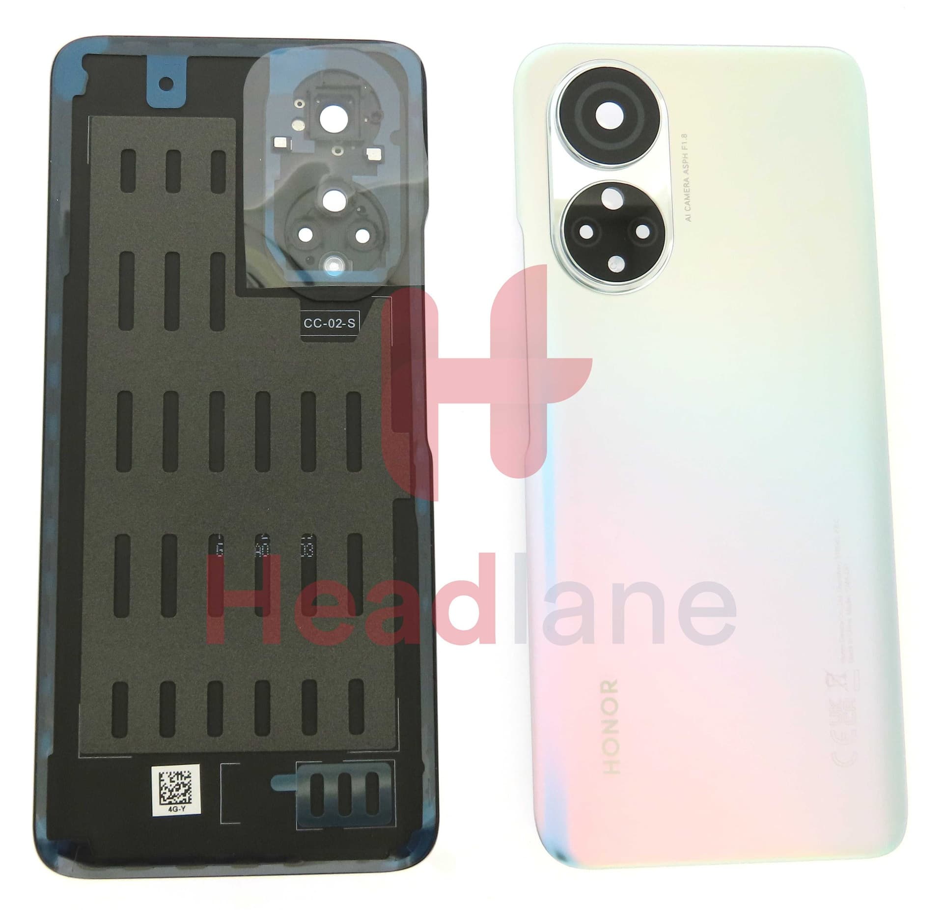 Honor X7 Back / Battery Cover + Camera Decoration + Lens - Silver - 97071BYX - Honor Replacement Part