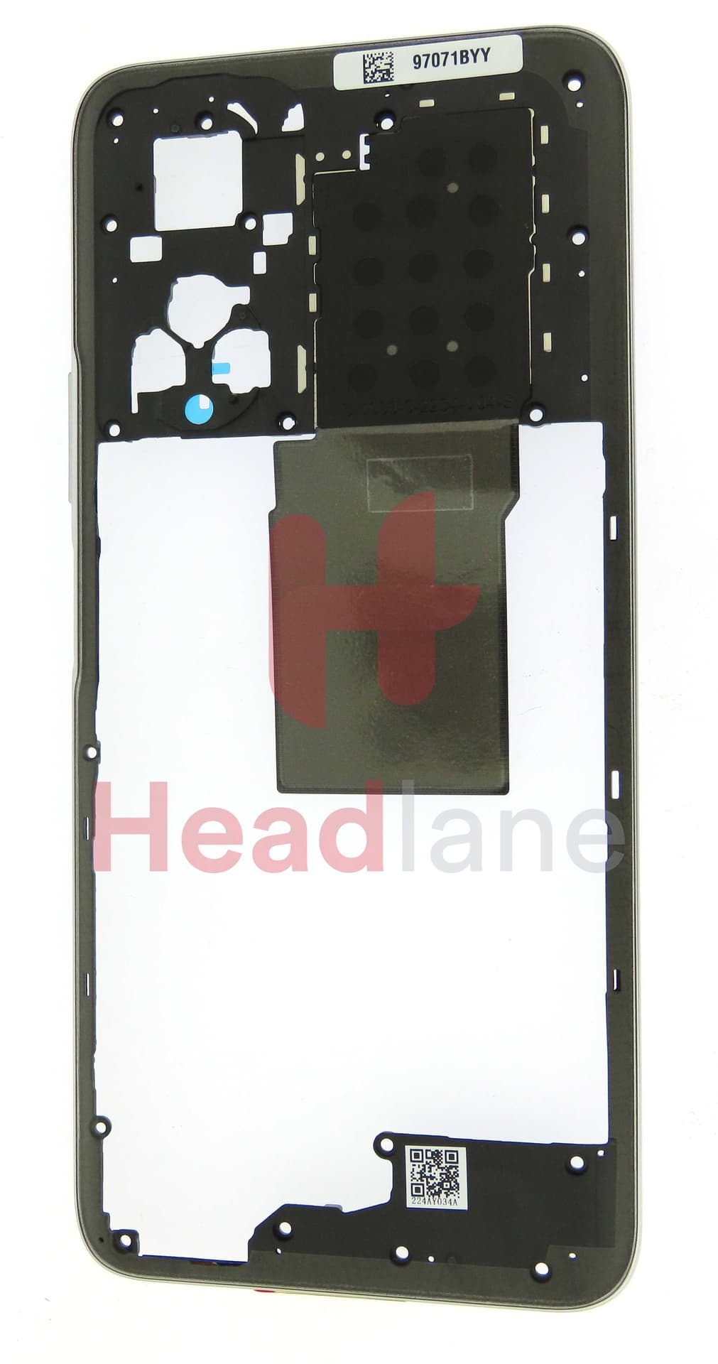 Honor X7 Middle Cover / Chassis + Thermal Conductive Graphite Sheet - Silver - 97071BYY - Honor Replacement Part