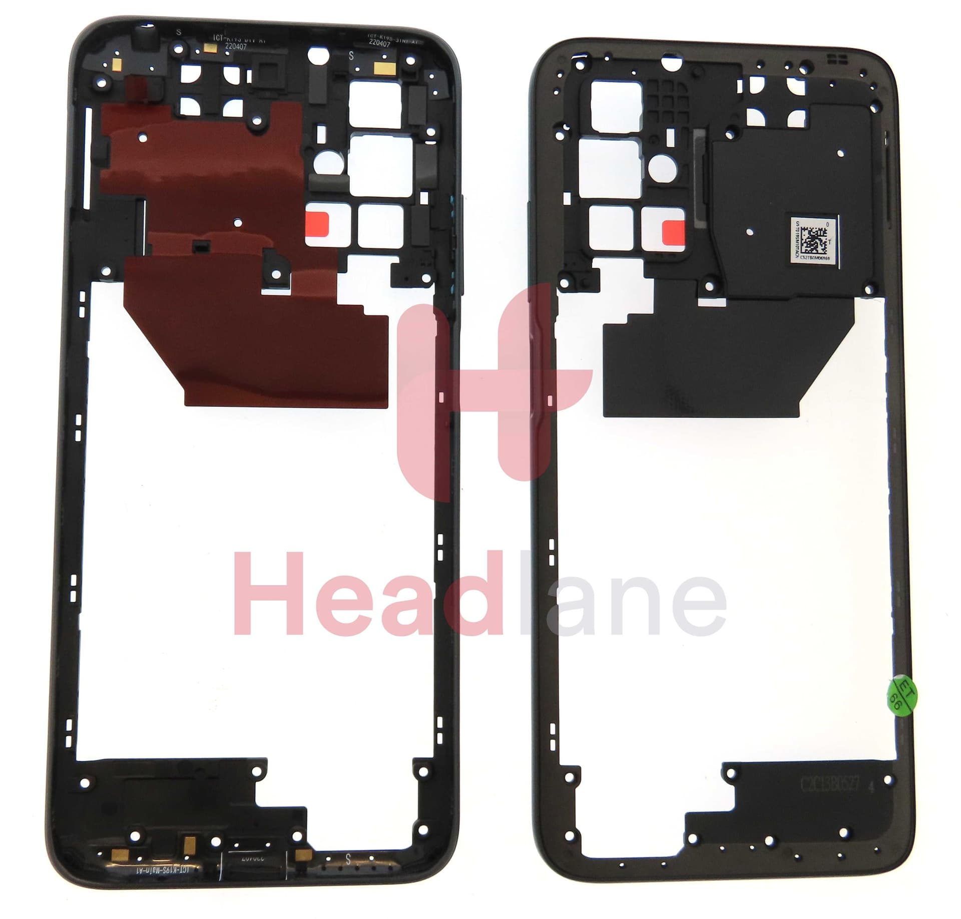 Xiaomi Redmi 10 (2022) Middle Cover / Chassis - Black - 550400005T9X - Xiaomi Replacement Part