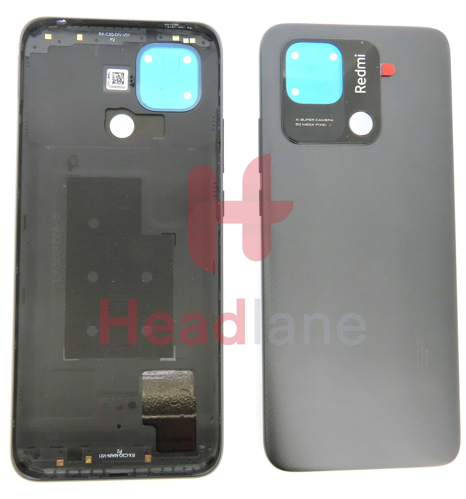Xiaomi Redmi 10C Back / Battery Cover - Black - 55050001XL9T - Xiaomi Replacement Part