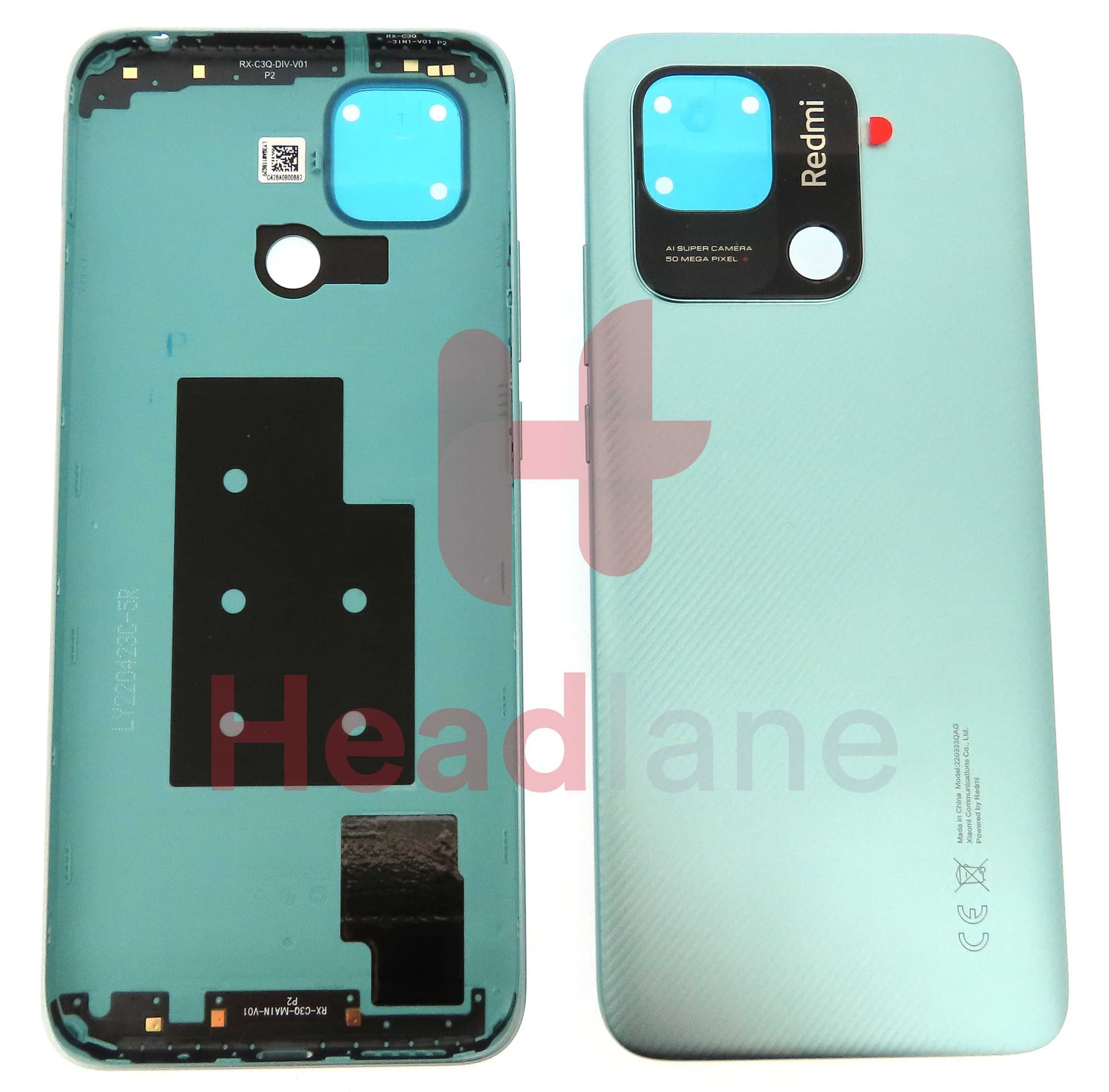 Xiaomi Redmi 10C Back / Battery Cover - Green - 55050001XS9T - Xiaomi Replacement Part
