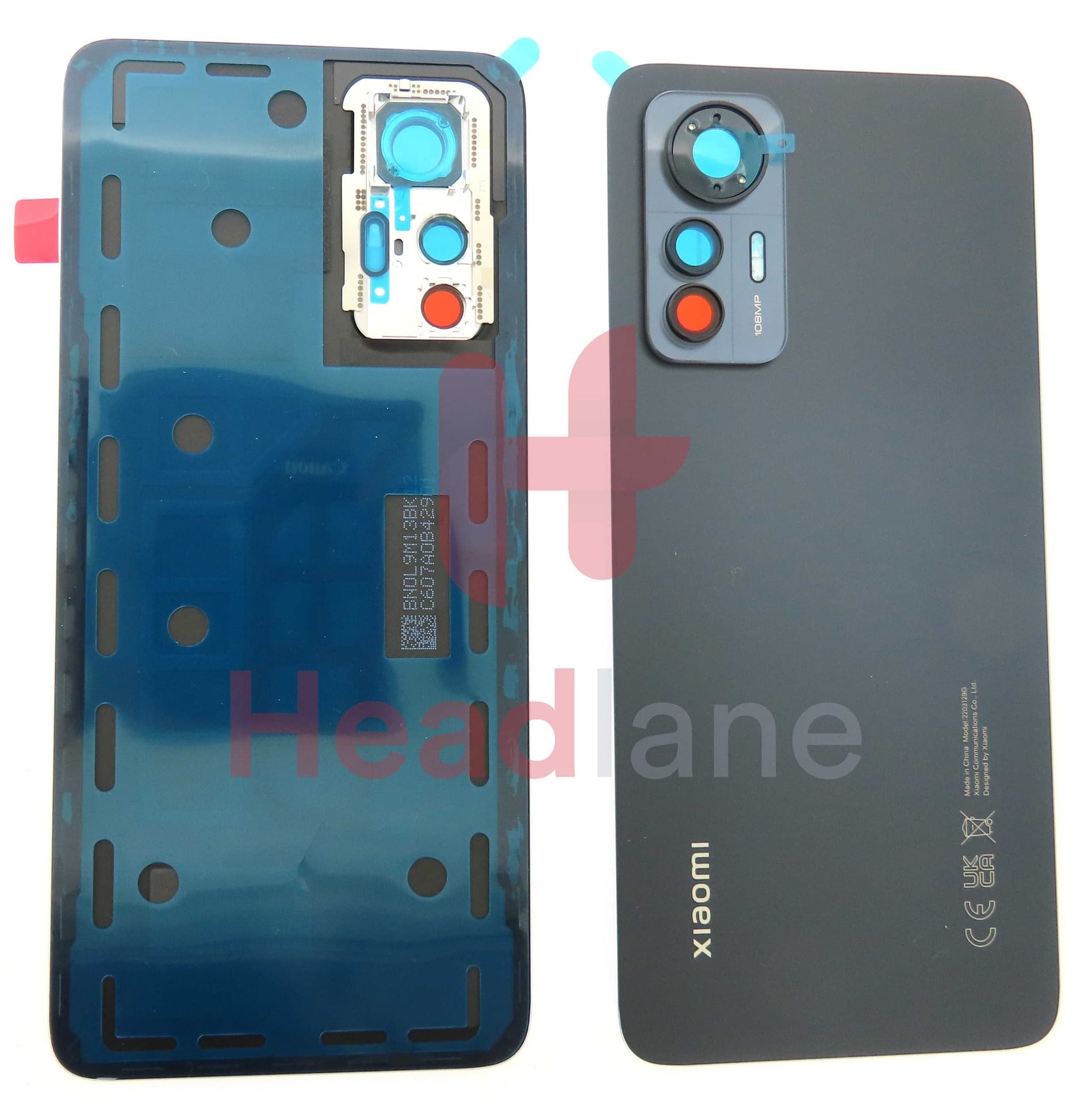 Xiaomi 12 Lite Back / Battery Cover - Black - 55050002BQ1L - Xiaomi Replacement Part