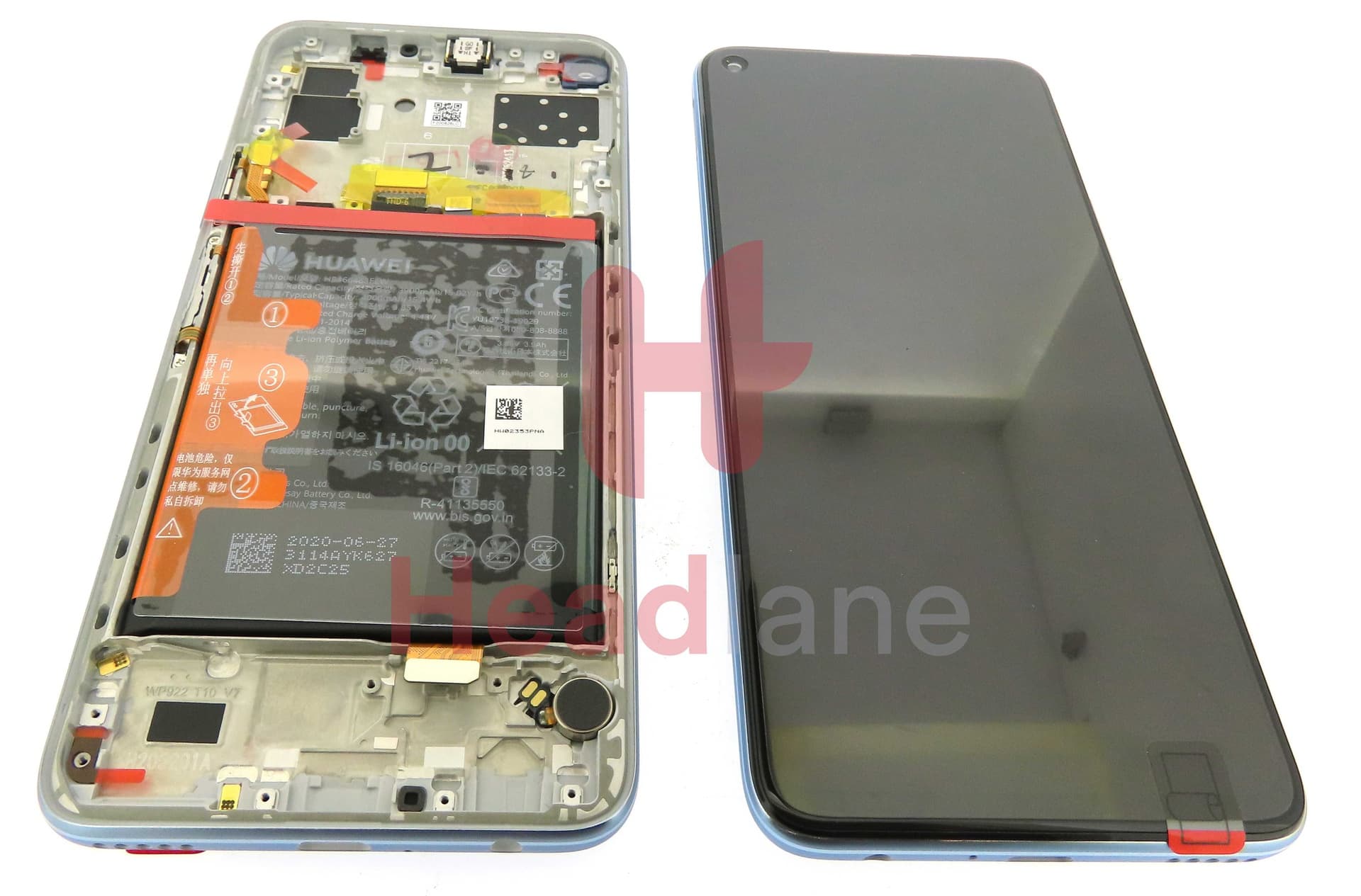 Huawei Honor 30S LCD Display / Screen + Touch + Battery Assembly - Silver - 02353PNA - Huawei Replacement Part