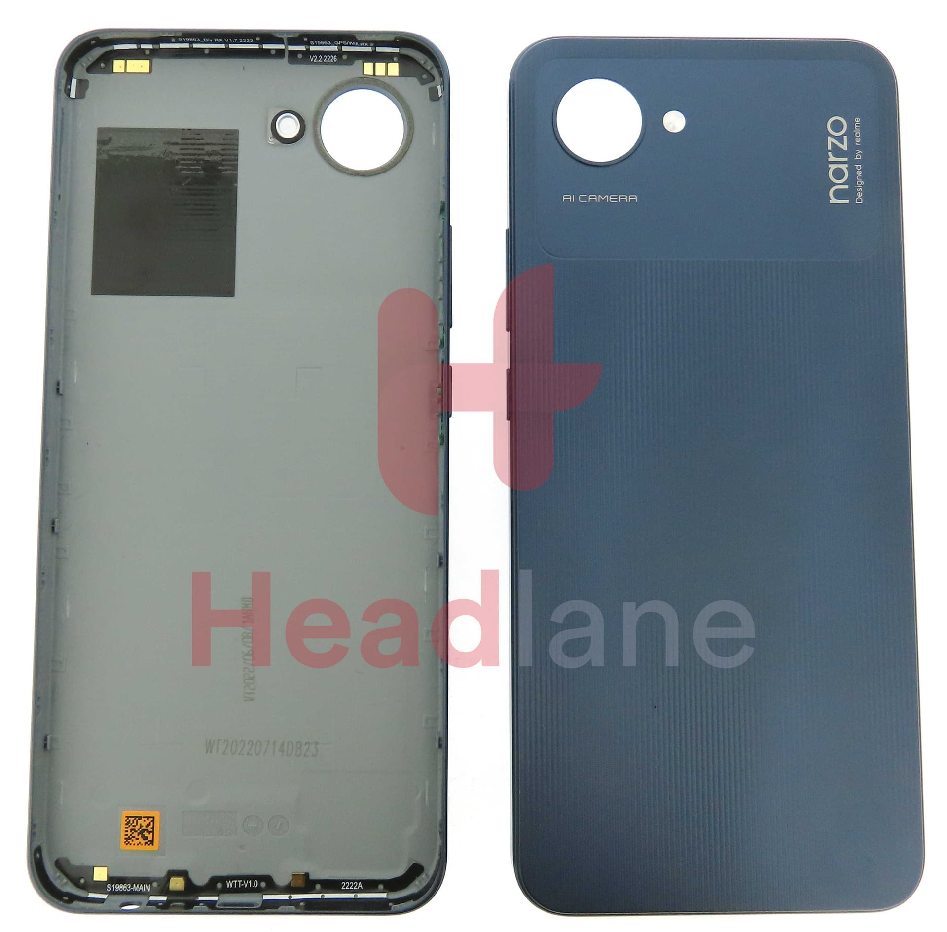 Realme RMX3506 Narzo 50i Prime Back / Battery Cover - Blue - 4712146 - Realme Replacement Part