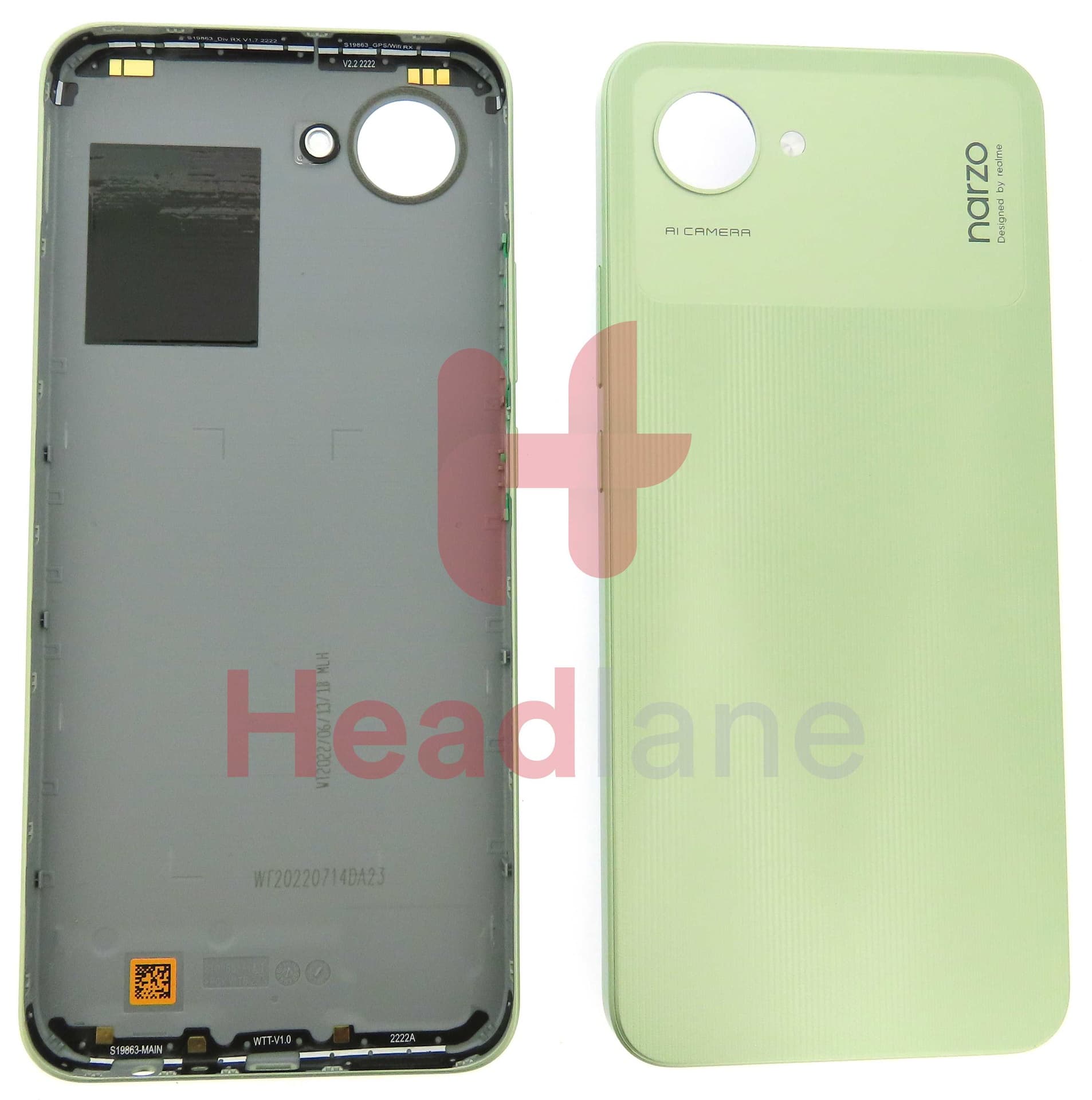 Realme RMX3506 Narzo 50i Prime Back / Battery Cover - Green - 4712147 - Realme Replacement Part