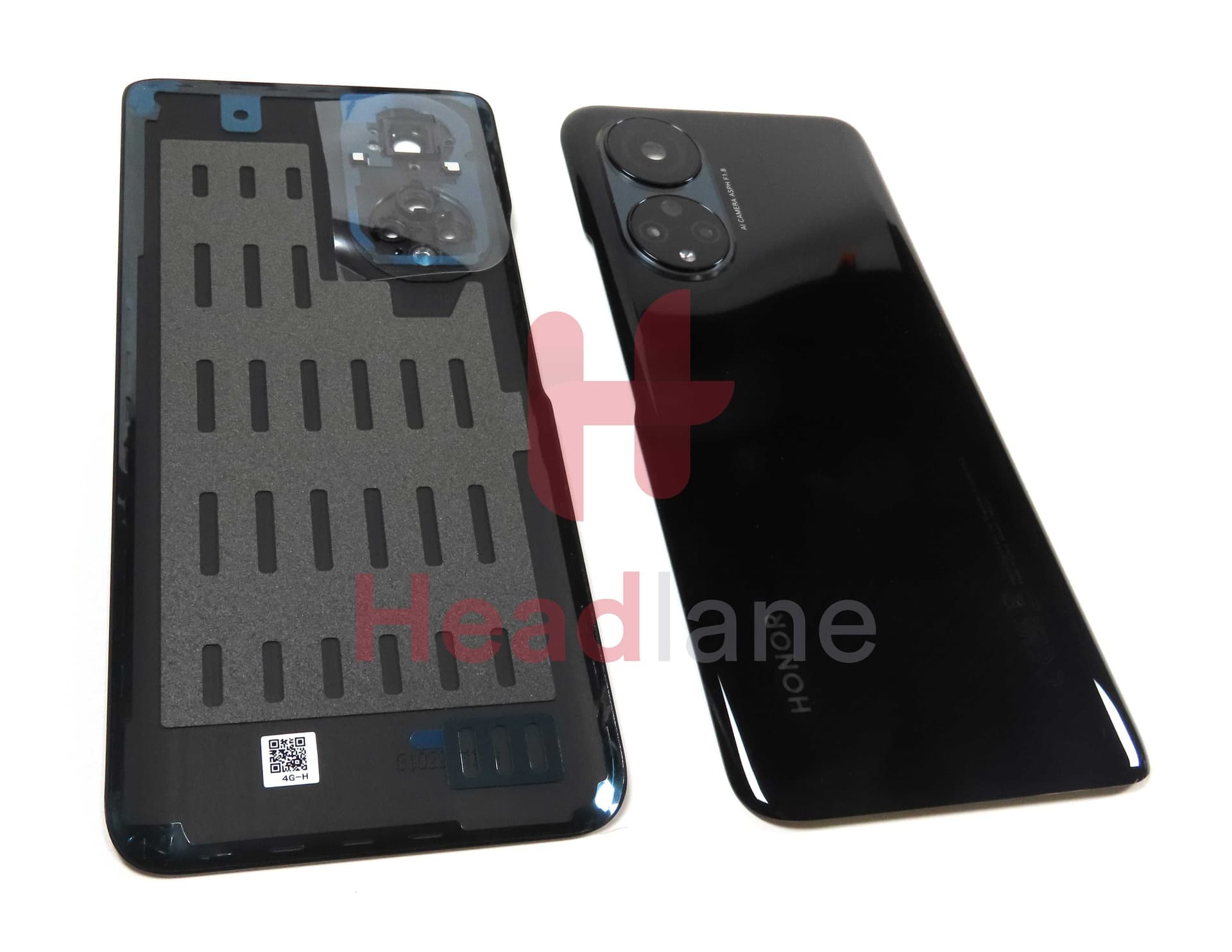 Honor X7 Back / Battery Cover + Camera Decoration + Lens - Black - 97071BYU - Honor Replacement Part