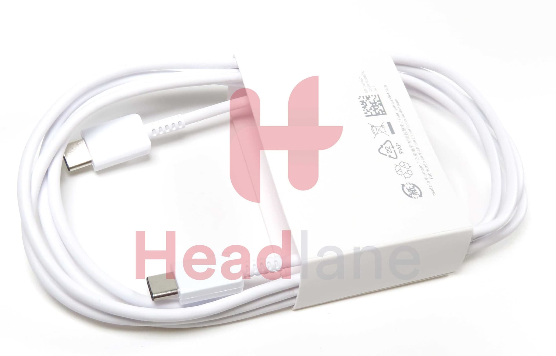Samsung EP-DW767JWE USB C - USB C 180cm Data / Charging Cable - White - GH39-02089A - Samsung Replacement Part