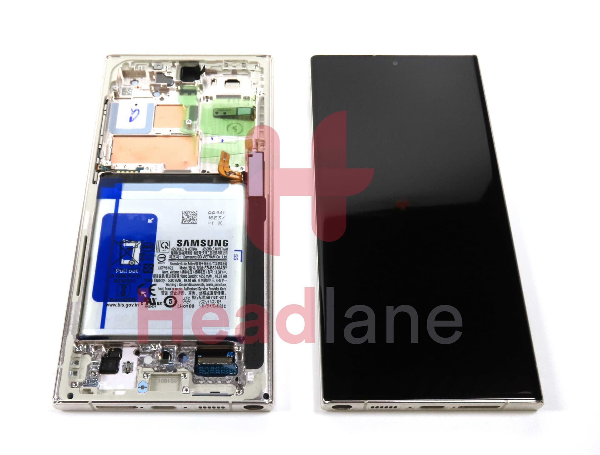 Samsung SM-S918 Galaxy S23 Ultra LCD Display / Screen + Touch + Battery - Cream - GH82-30467B - Samsung Replacement Part