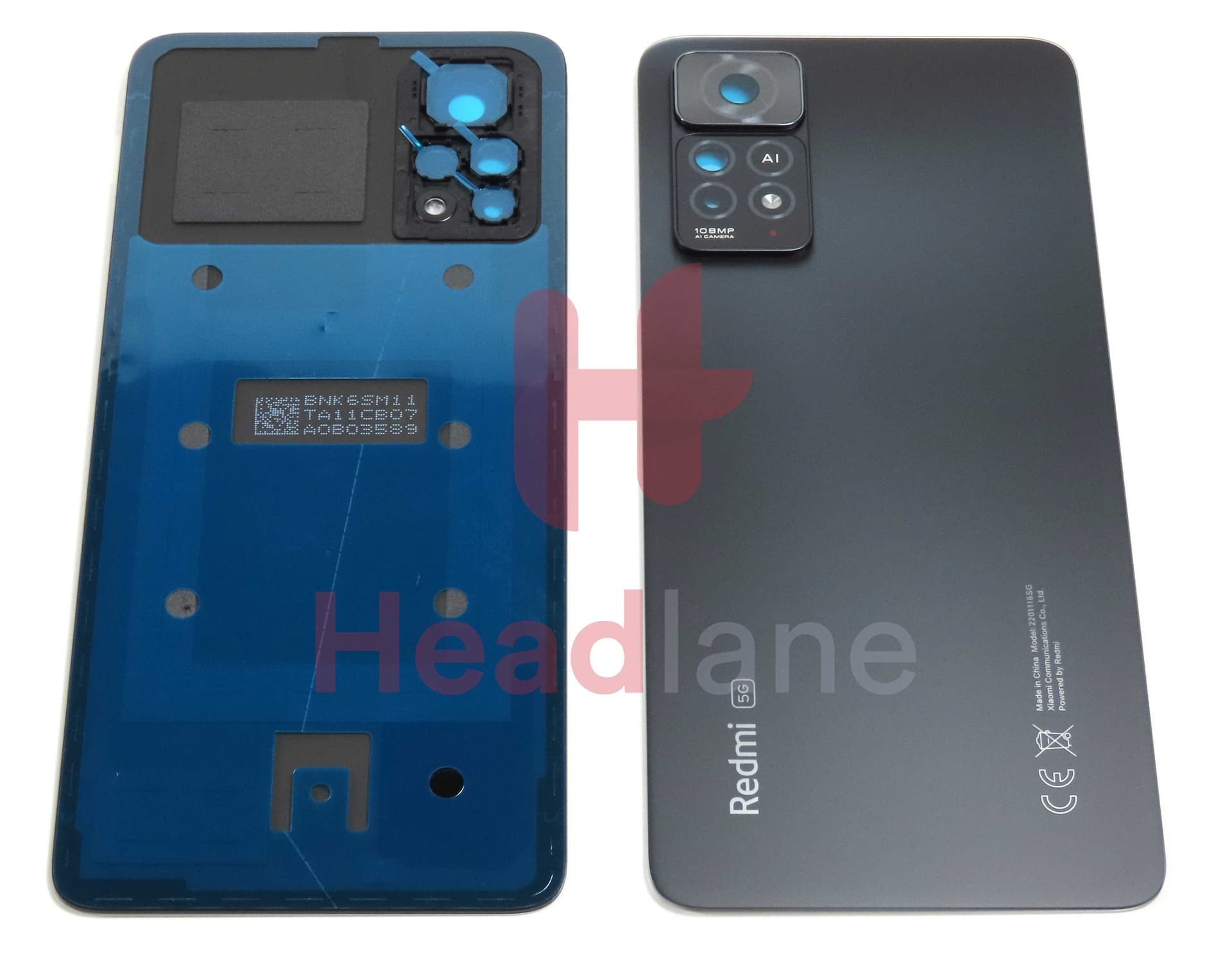 Xiaomi Redmi Note 11 Pro 5G Back / Battery Cover - Black - 5600060K6S00 - Xiaomi Replacement Part
