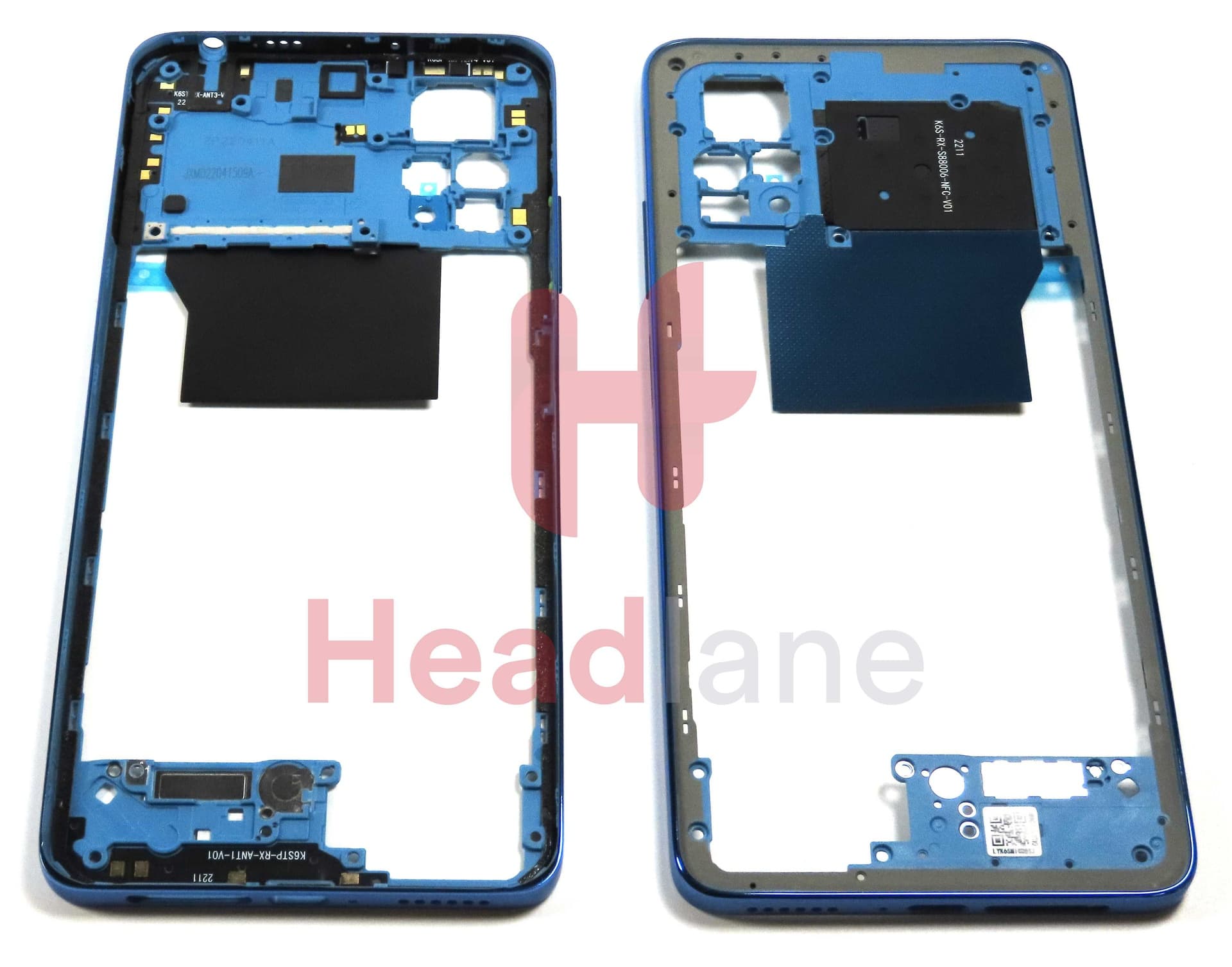 Xiaomi Redmi Note 11 Pro 5G Middle Cover / Chassis - Blue - 55020000KJ7D - Xiaomi Replacement Part